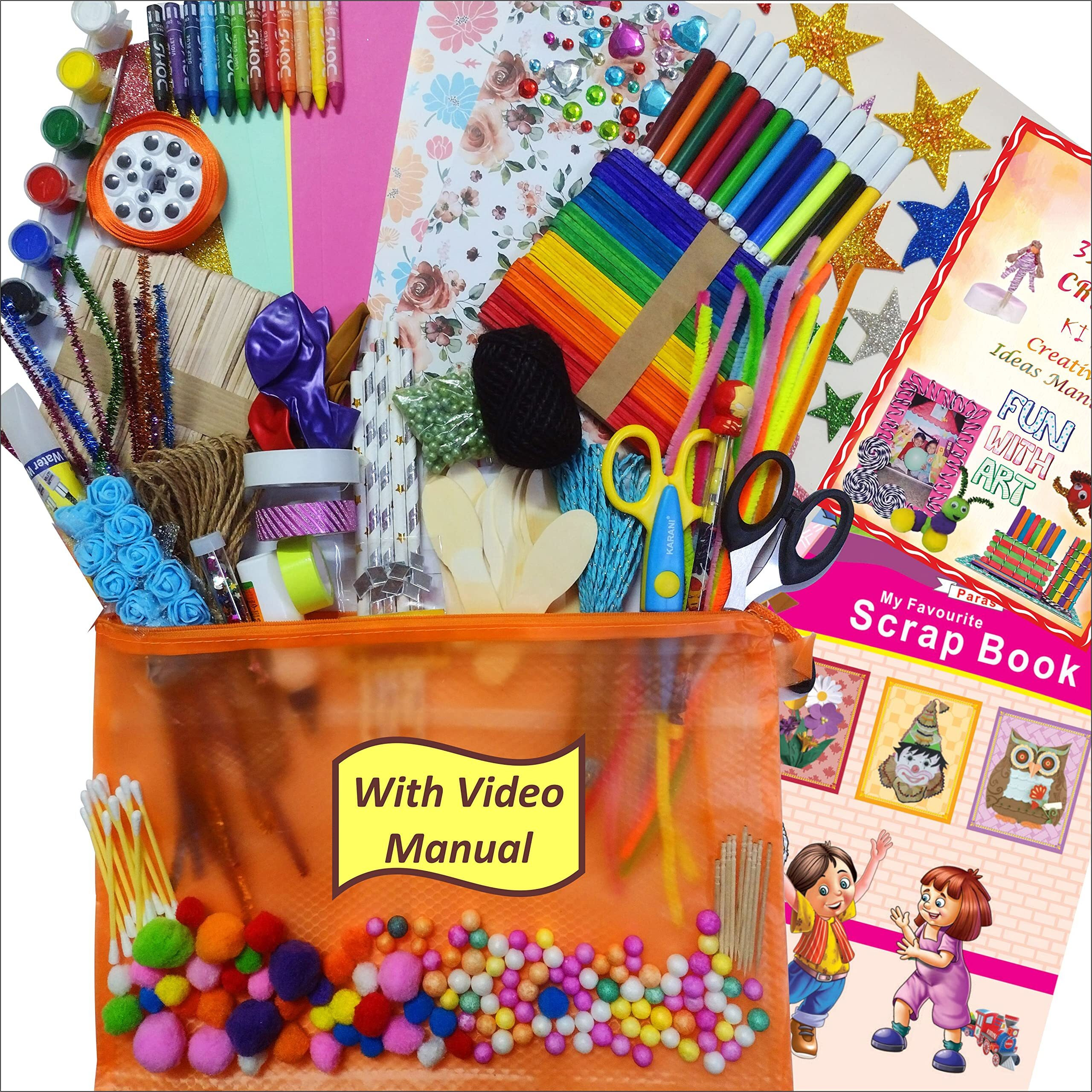 Indikonb Mix 31 In 1 Diy Crafts Kit Set For Girls And Boys With Art And Craft Materials Supplies For Kids For All Ages 8-10, Age 9-12, Age 12-16 Old (Multicolor)
