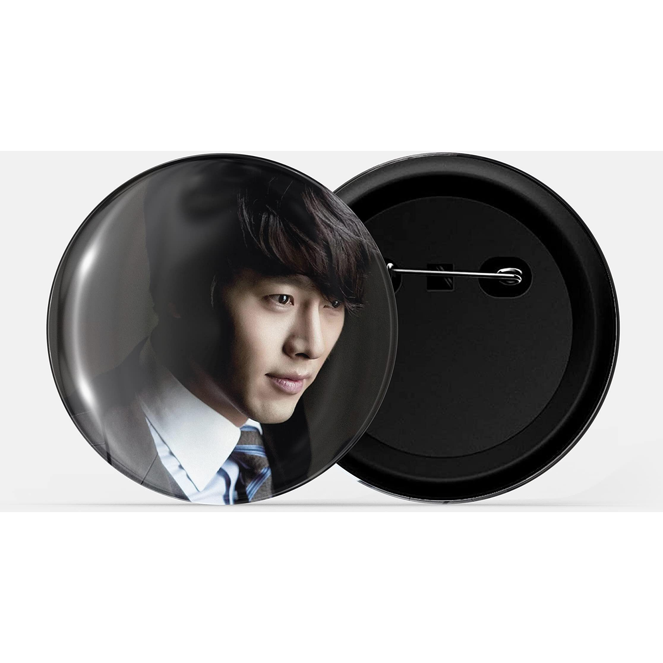 Dhcrafts Pin Badges K-Drama Korean Actor Multicolour Hyun Bin D2 Glossy Finish Design Pack Of 1