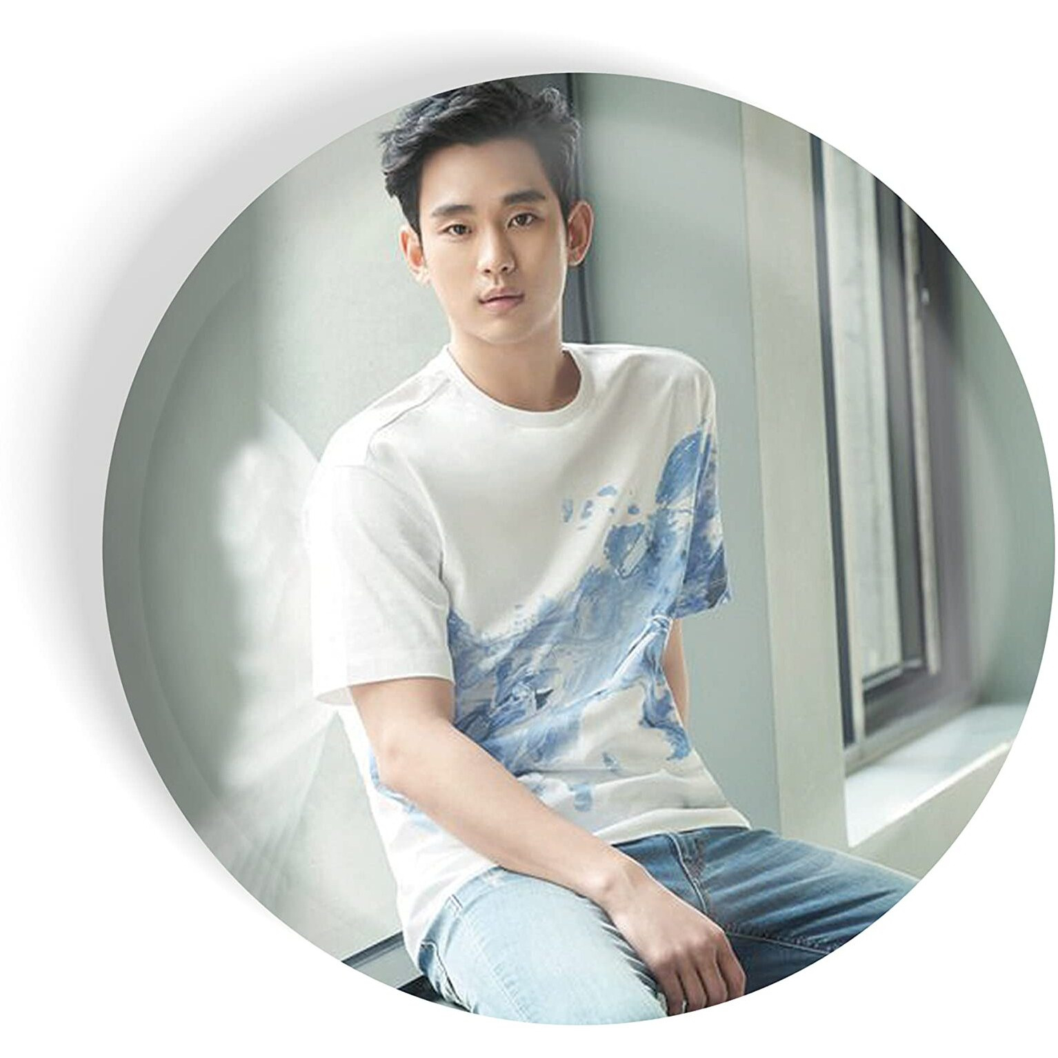 Dhcrafts Pin Badges K-Drama Korean Actor Multicolour Kim Soo-Hyun D1 Glossy Finish Design Pack Of 1