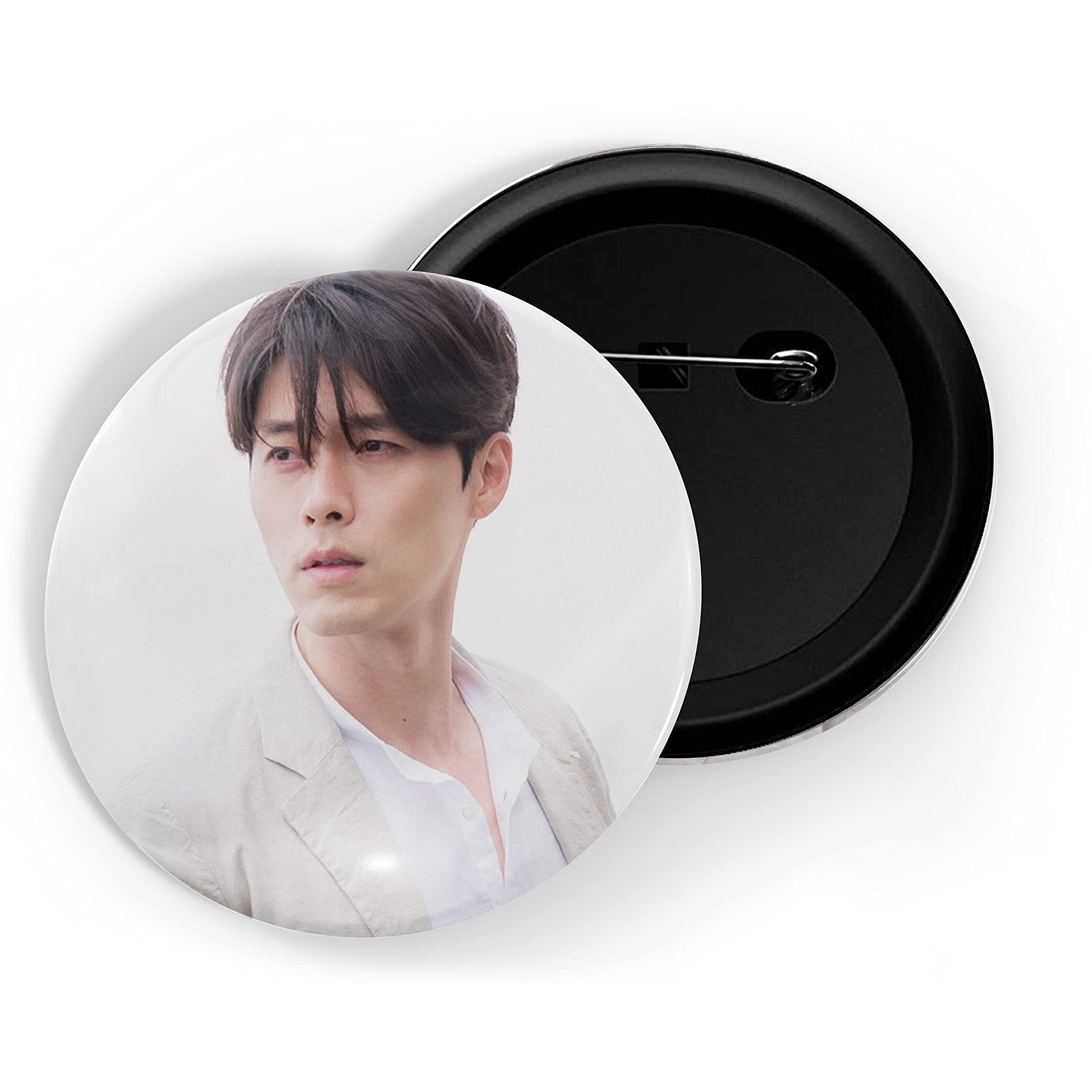 Dhcrafts Pin Badges K-Drama Korean Actor Multicolour Hyun Bin D3 Glossy Finish Design Pack Of 1