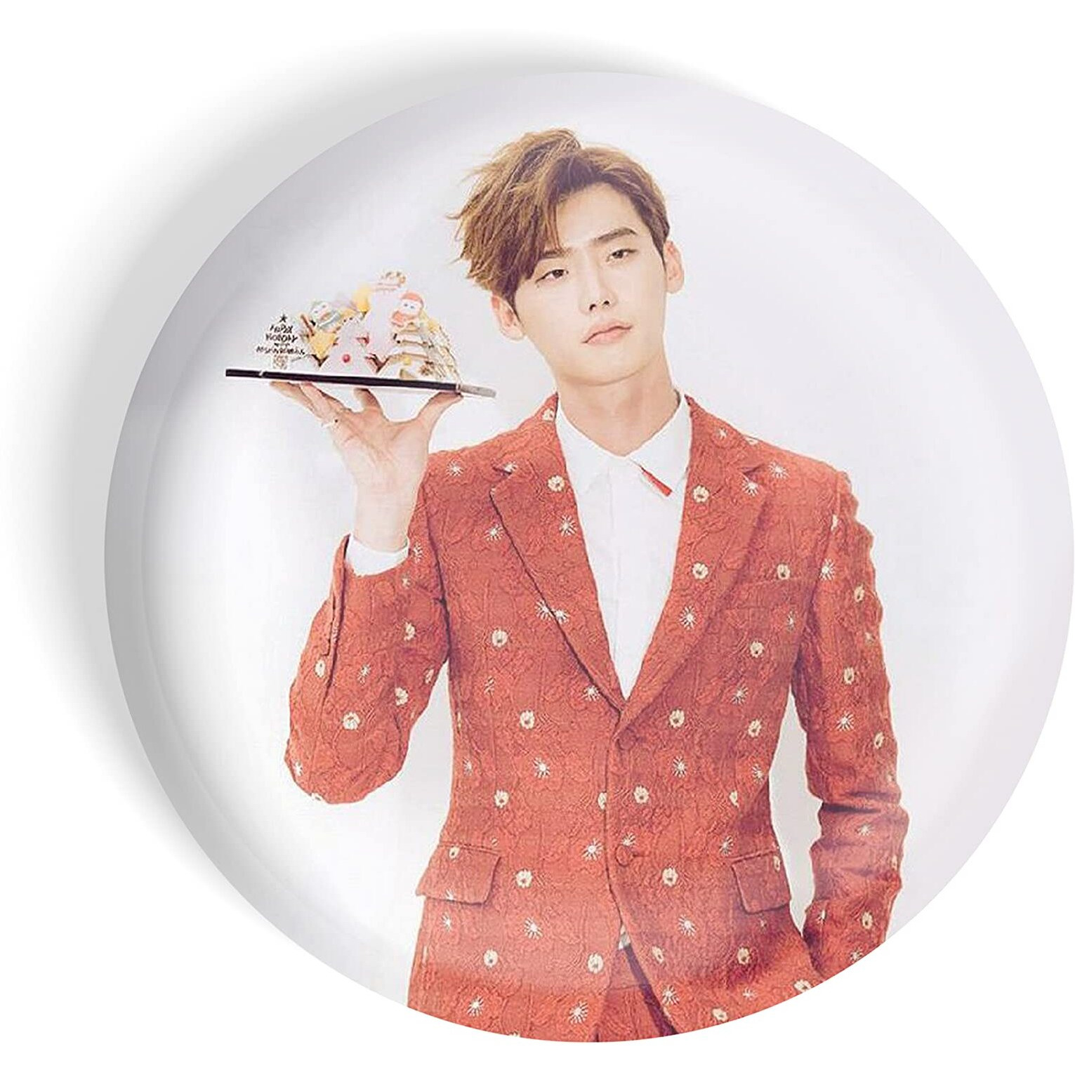 Dhcrafts Pin Badges K-Drama Korean Actor Multicolour Lee Jong-Suk D4 Glossy Finish Design Pack Of 1