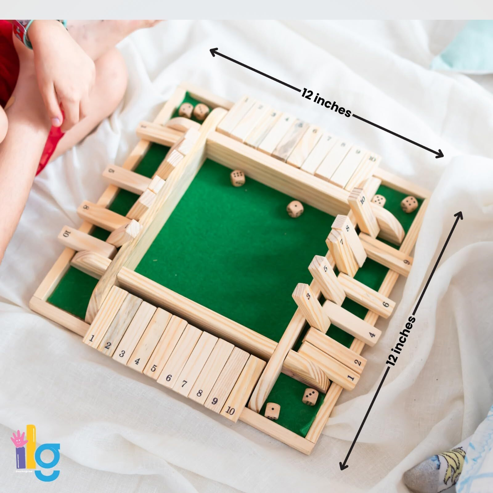 Ilearnngrow Shut The Box Dice Board Game For Kid Teens And Adults Educational Learning Toys For Kids Improving Math & Motor Skill Toy For Kids Fun For Family Friends