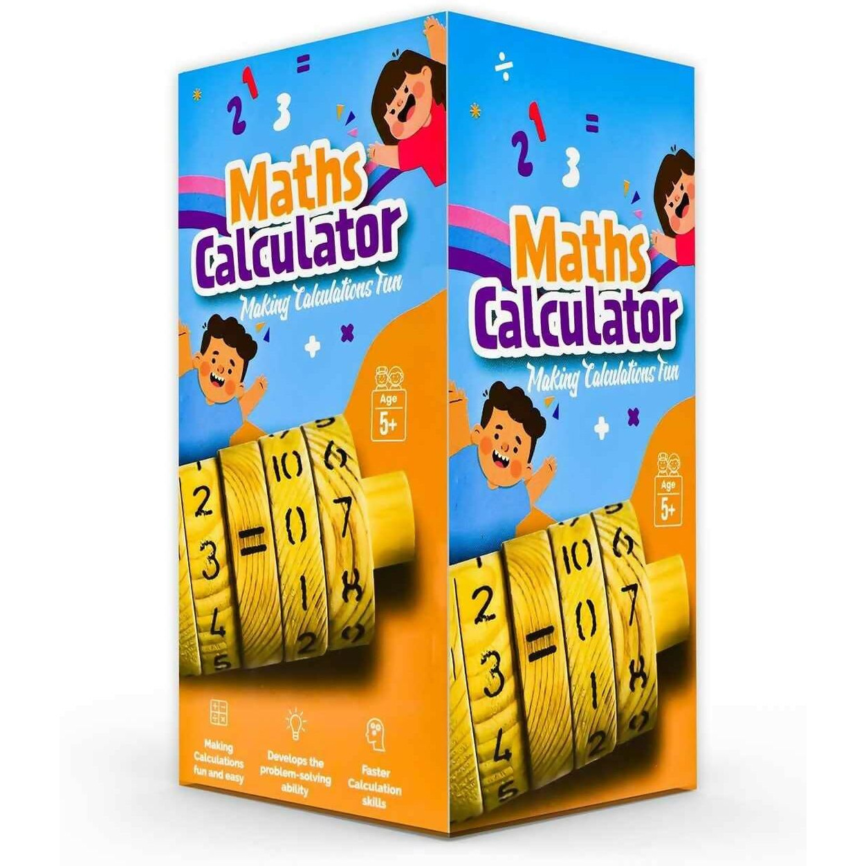 Ilearnngrow Wooden Maths Calculator Toy  Fun Educational Learning Tool For Kids (3+ Years) | Enhances Calculation Skills, Cognitive Development & Number Recognition