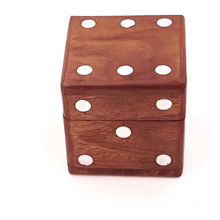 Zyntix Wooden Dice Cube Set For Ludo - Includes 1 Big Dice And 5 Small Ludo Dice - Natural Wood - Useful For Board Games, Family Fun, And Game Night Essentials