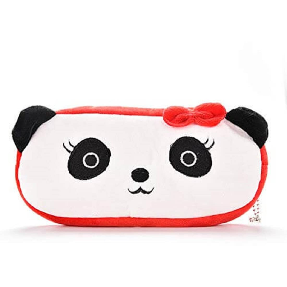 Awestuffs Pencil Pouch Soft Toys For Children, Kids Favorite Pencil Box And Cosmetic Pouch For Girls Multi-Functional Pen Box (Panda Plush) (Panda Red)