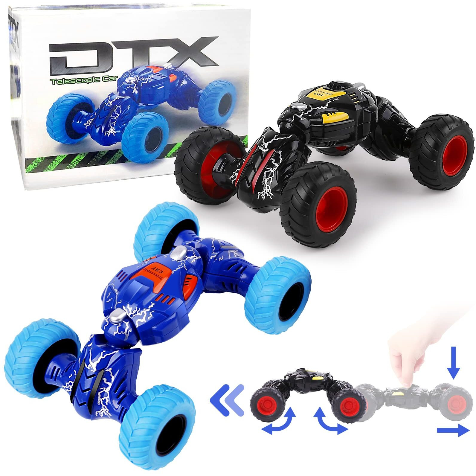 Fivegoes Pull Back Cars, 2 Pack Monster Toys Cars For 3 Year Old Boys And Toddlers, Friction Powered Vehicles Toys For Kids 3 4 5 6 7 Year Old Boys Girls Christmas Birthday Gifts