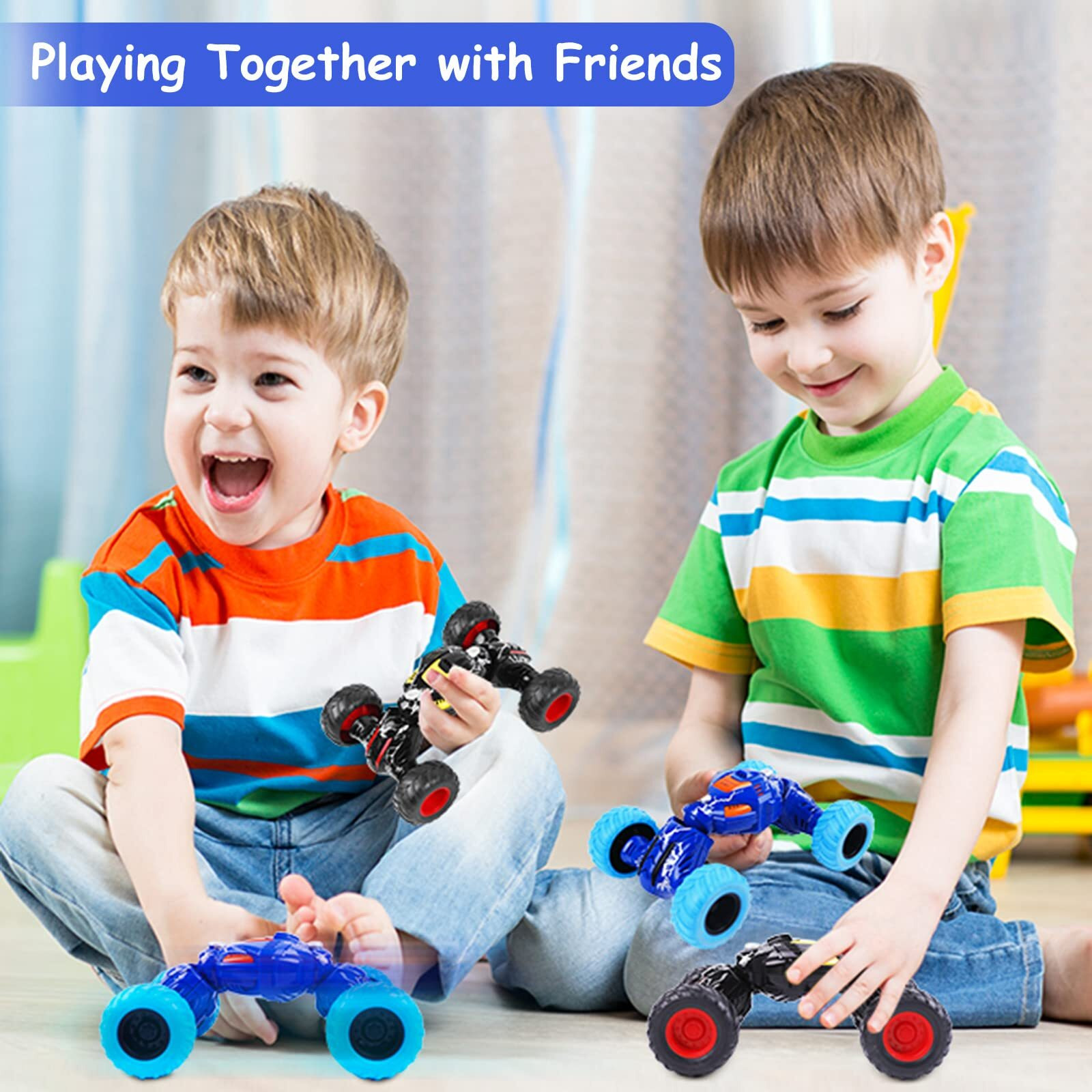 Fivegoes Pull Back Cars, 2 Pack Monster Toys Cars For 3 Year Old Boys And Toddlers, Friction Powered Vehicles Toys For Kids 3 4 5 6 7 Year Old Boys Girls Christmas Birthday Gifts