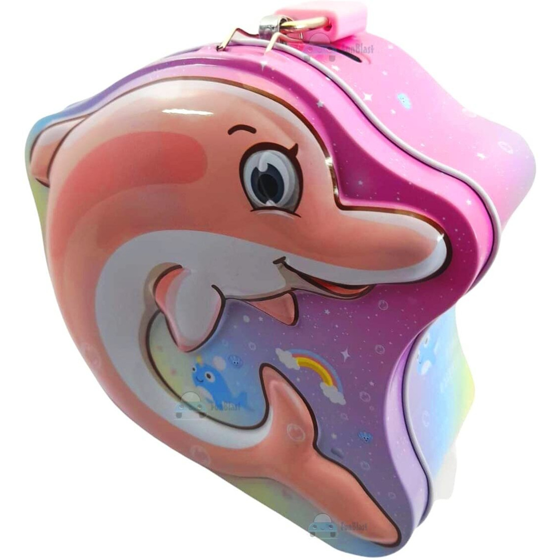 Funblast Coin Box For Kids With Lock And Key  Cartoon Toy Money Bank For Kids Piggy Saving Box For Girls, Boys, Birthday Return Gift For Children (Random Color)