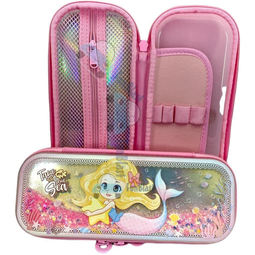 Funblast Pencil Case For Kids, Zipper Pen & Pencil Pouch For Kids Boys And Girls Pencil Stationary Pouch For Students School Supplies (Pink Mermaid)