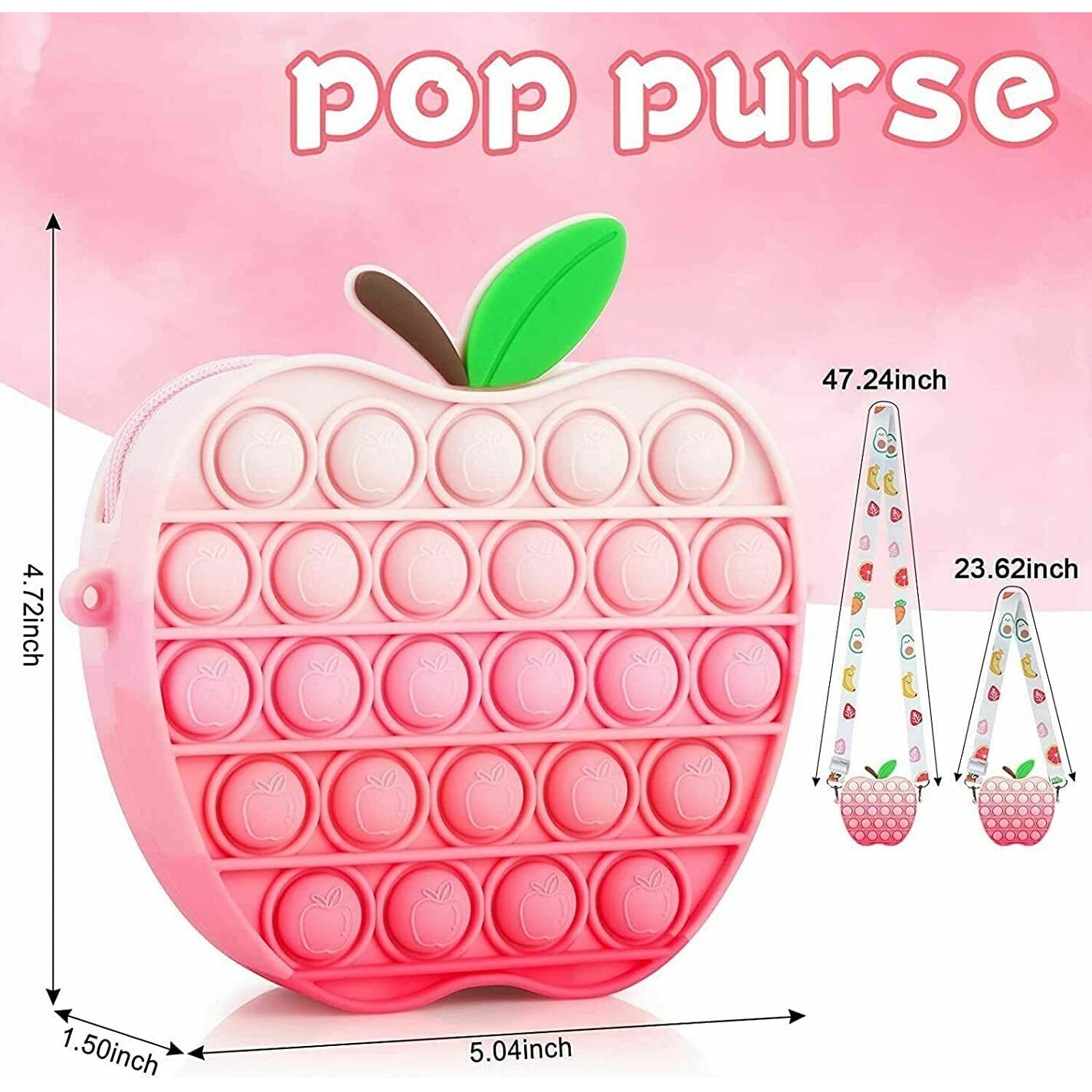 Funblast Combo Of Fidget Popit Shoulder Bag With Keychain & Sling Bag For Kids Pop It - Coin Pouch, Stationary Organizer Set / Birthday Return Gifts For Girls, Kids (Pack Of 2 Random Color)