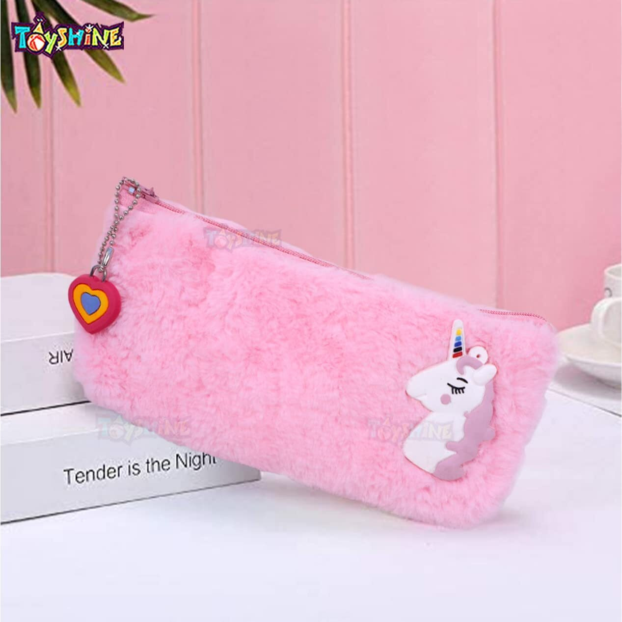 Toyshine Pack Of 2 Unicorn Soft Plush Fabric Pencil Storage Case Pouch- Kids School Supply Organizer Students Stationery Pouch For Girls, Assorted Design
