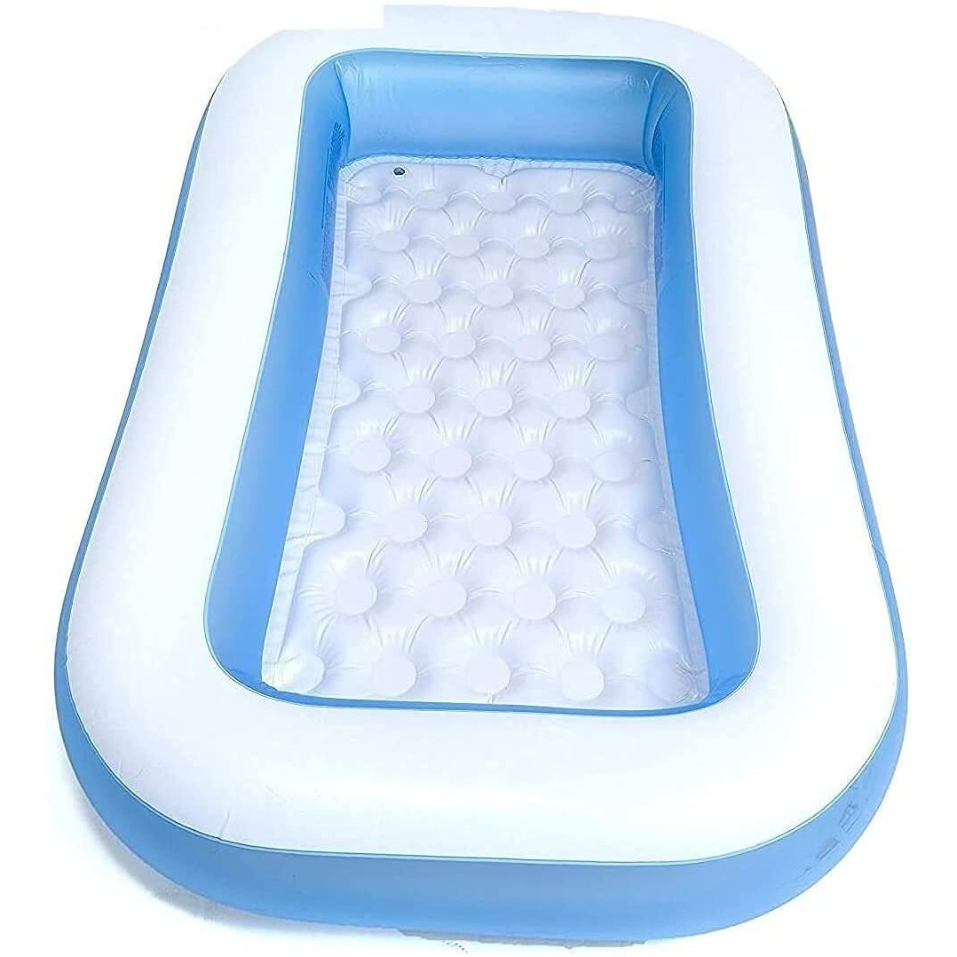 Vrion Summer Special Inflatable Kid Swimming Pool Baby Bath Tub Without Air Pump For Kids Age 1 To 5 Years I 6 Feet Size Bath Pool I Water Capacity 49 Liters I Multi Colour (Rectangular)