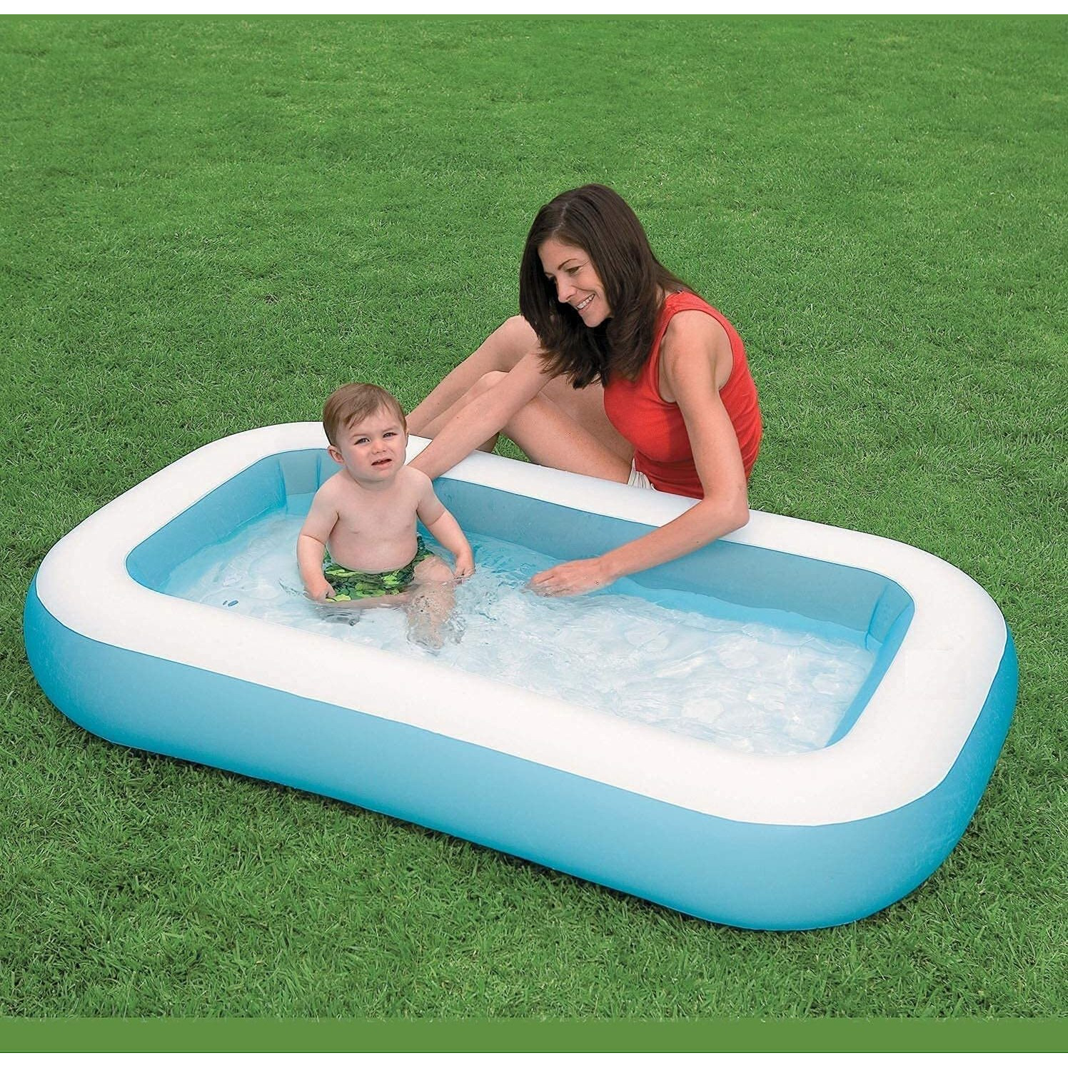 Vrion Summer Special Inflatable Kid Swimming Pool Baby Bath Tub Without Air Pump For Kids Age 1 To 5 Years I 6 Feet Size Bath Pool I Water Capacity 49 Liters I Multi Colour (Rectangular)