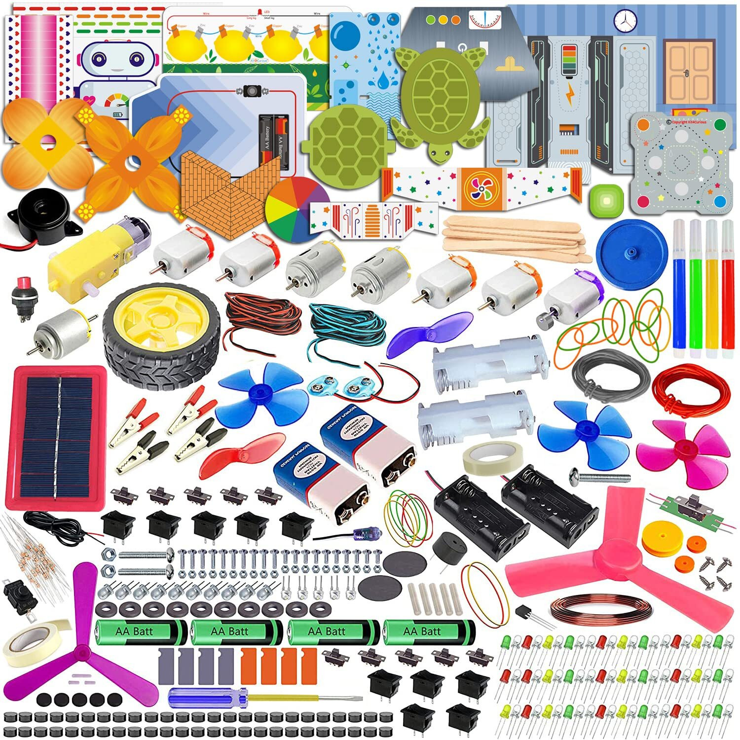 Kit4Curious 250 Experiments Diy Activity Science Electronics Kit With User Guide - Steam Activity Diy Projects Mega Kit Toy Gift