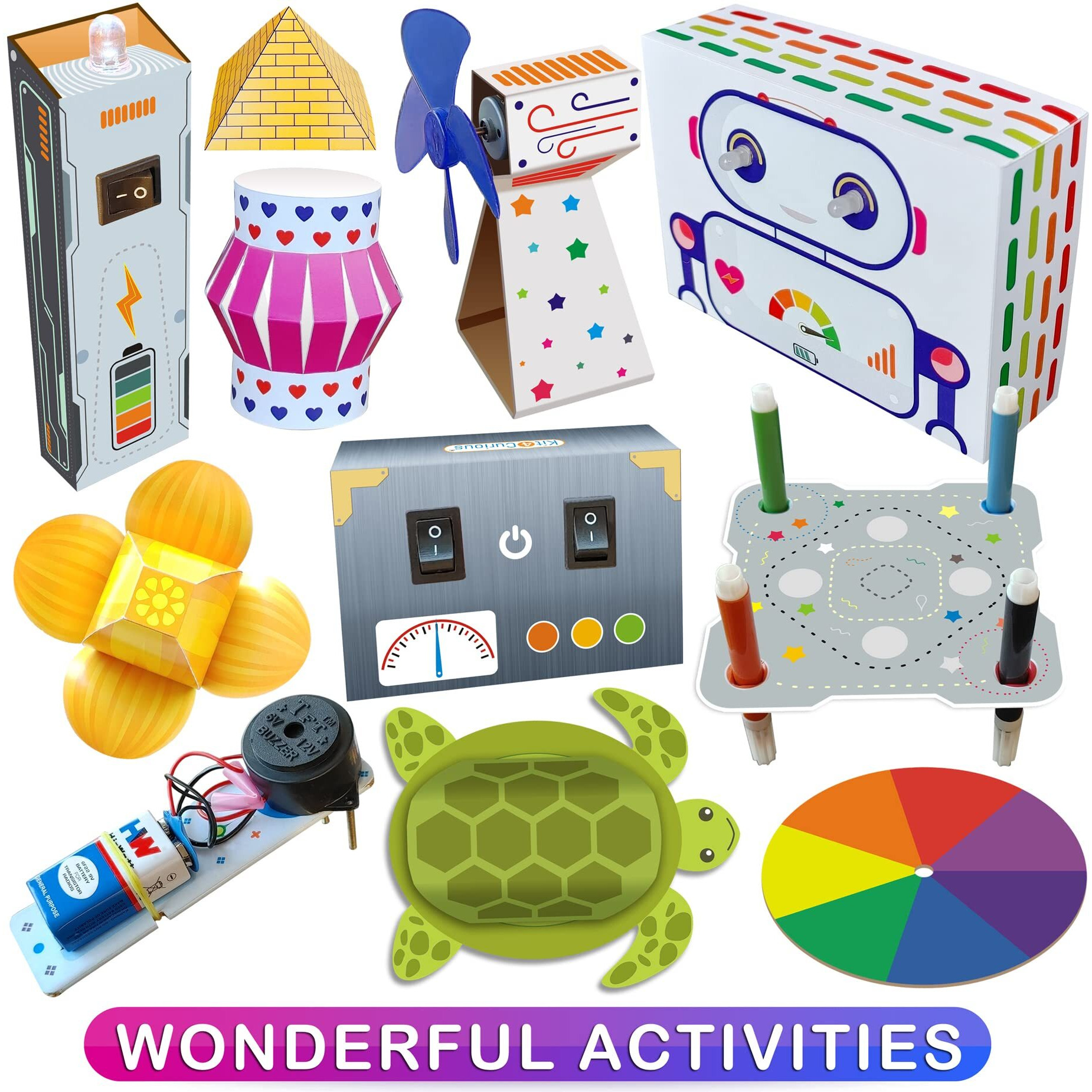 Kit4Curious 250 Experiments Diy Activity Science Electronics Kit With User Guide - Steam Activity Diy Projects Mega Kit Toy Gift