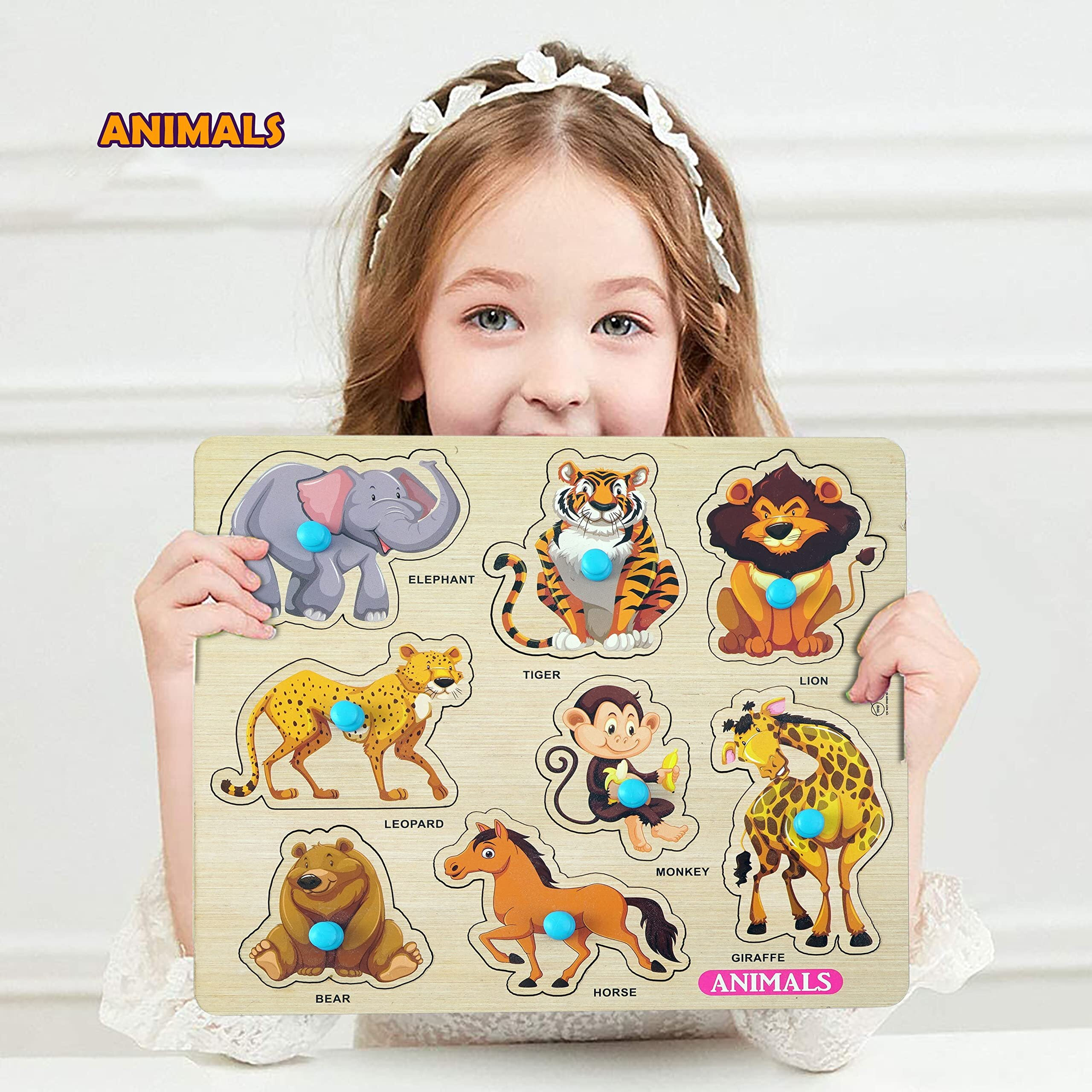 Highroof Kids Fort Pre Nursery Educational Jigsaw Puzzles For Adults Kids Learning Toys Kit Board Game 4 Pcs Set Of Birds Animals Human Body Parts & Vehicle Educational Toy