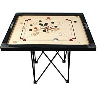F O S C O Carrom Board Stand Folding Hydraulic Adjustable Corrosion Free Steel - For All Size Carroms