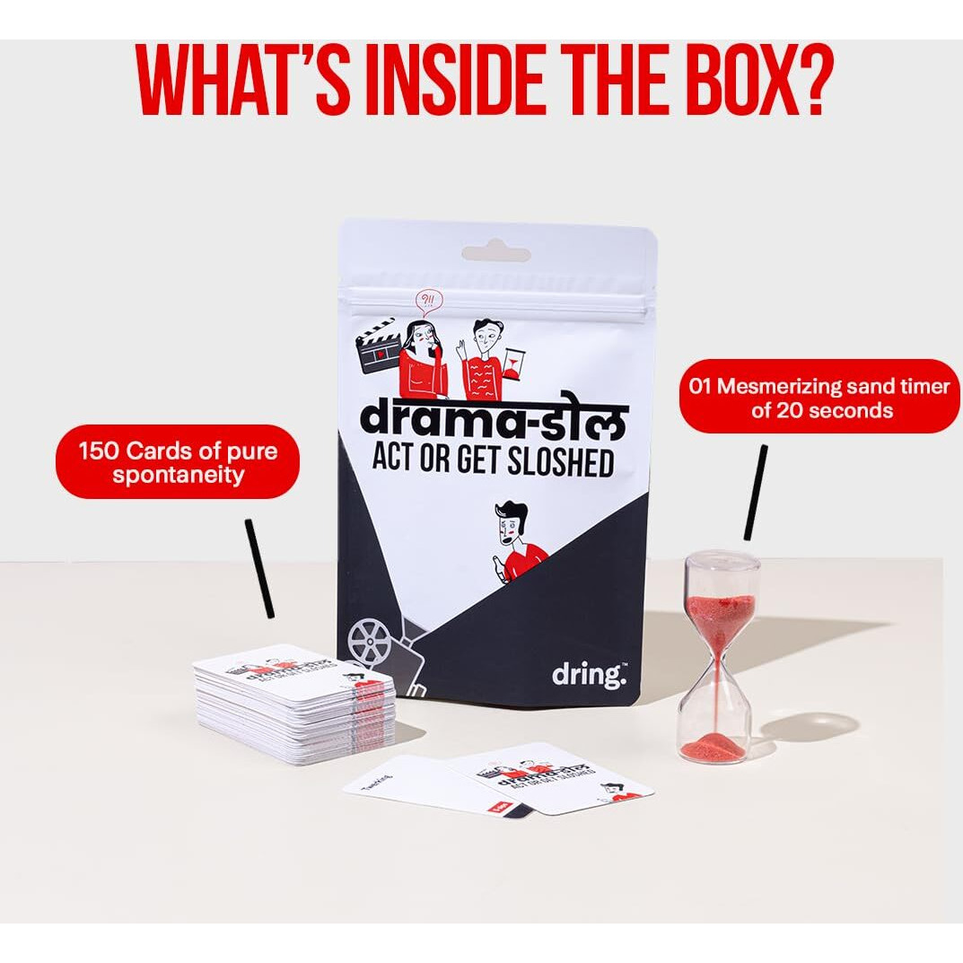 Dring Dramadol - Act Or Get Sloshed (150 Cards | Multicolur) - The Wildest House Party Game Of India For Adults | Super Fun Card Game For Friends | Perfect For Birthday, Bachelor & Gifts For Friends |