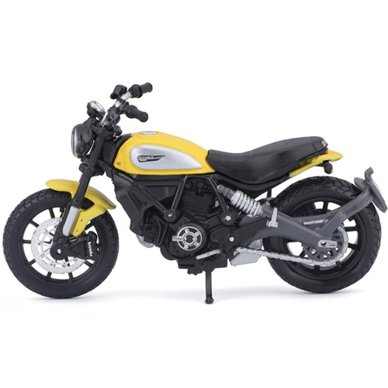 Maisto - 1/18 Scale Model Compatible With Ducati Replica Miniature Model Compatible With Scrambler Replica Sports Bike Miniature Model Collectible 2015 (Yellow)