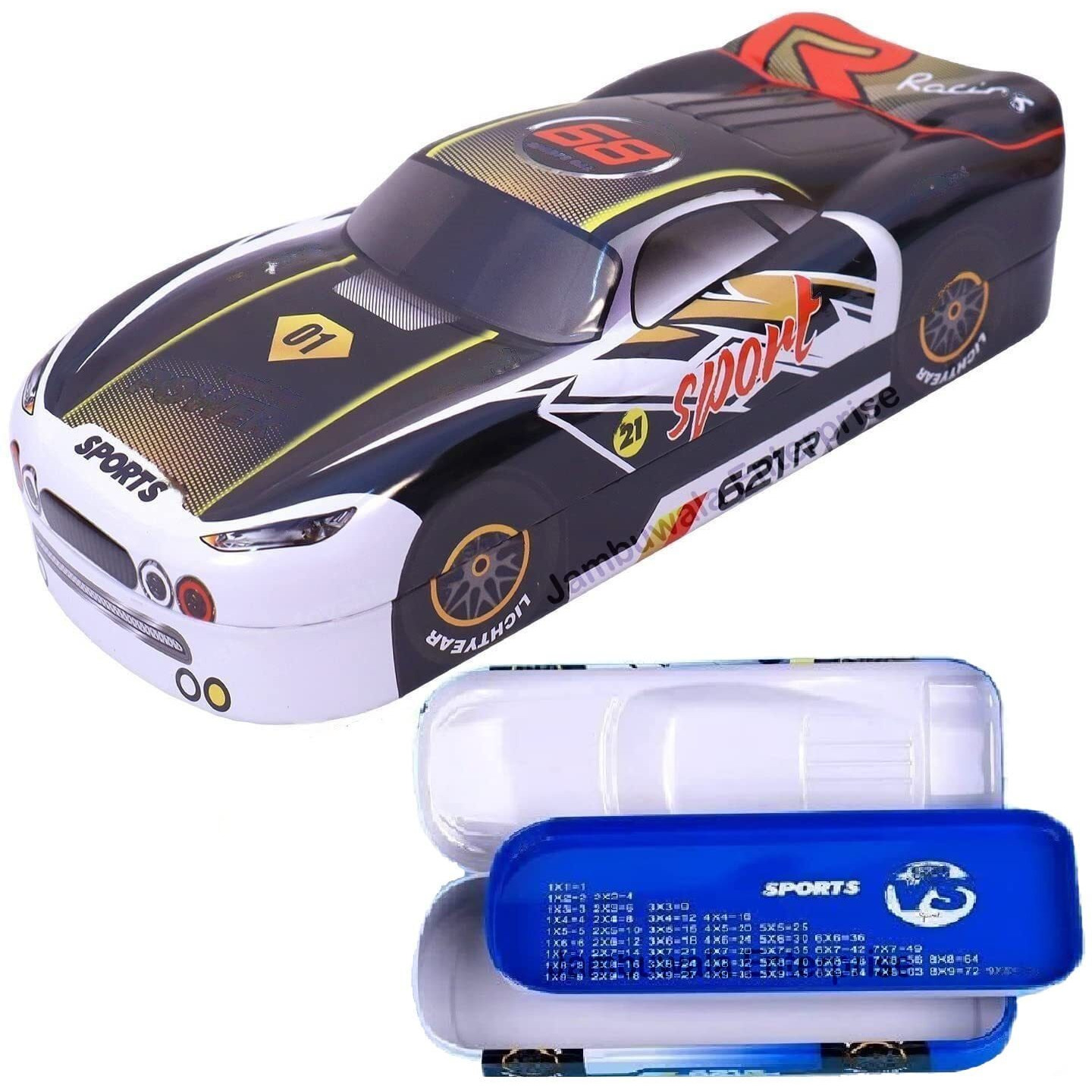 Jambuwala Enterprise Sports Car Metal Pencil Box,3D Design,Double Layer Metal Pencil Case,Pencil Box For Students School Stationery Set,Birthday Return Gift For Kids,Boys,Girls,Childrens,Multicolor