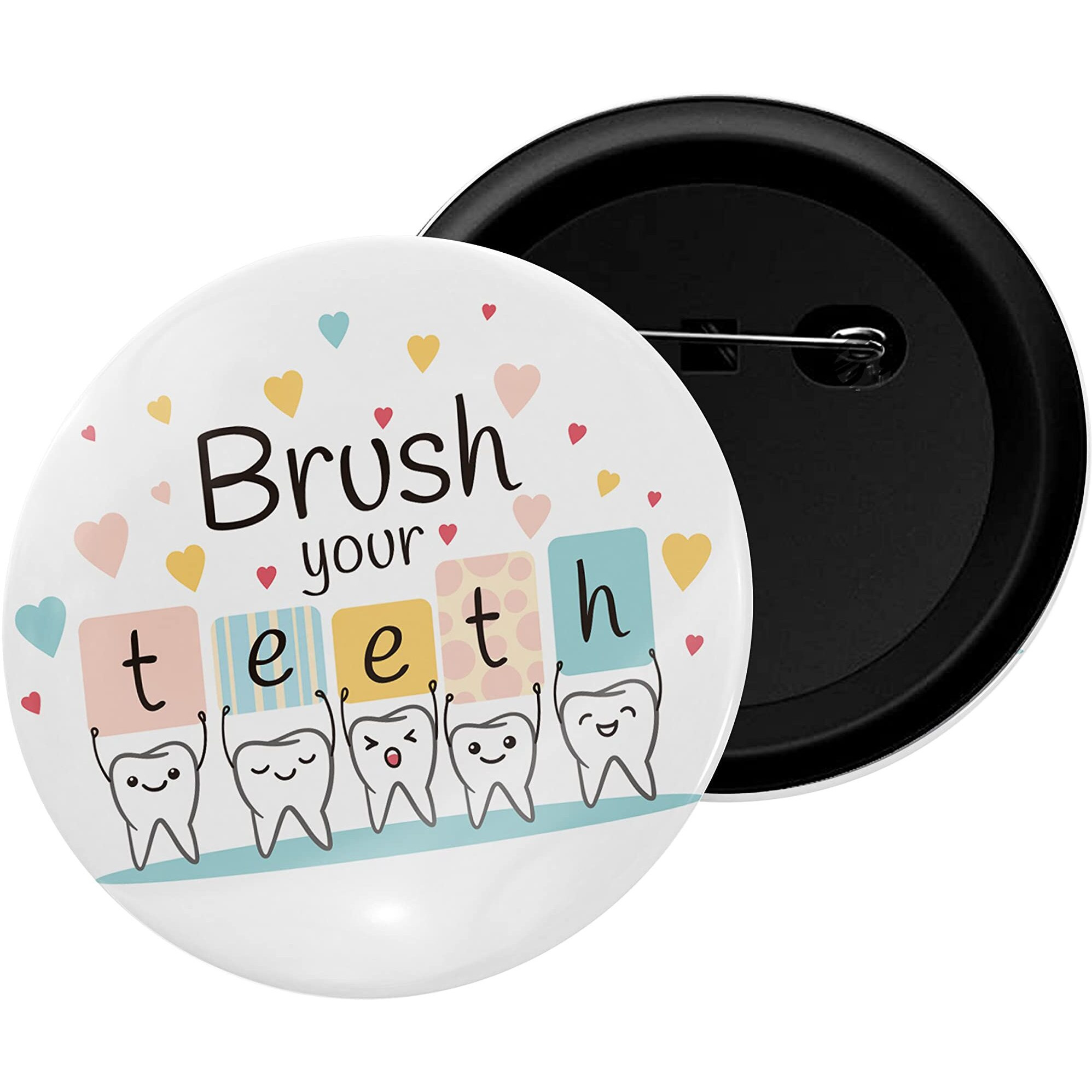 Dhcrafts Pin Badges Brush Your Teeth D2 Glossy Finish Design Pack Of 1 (58Mm)