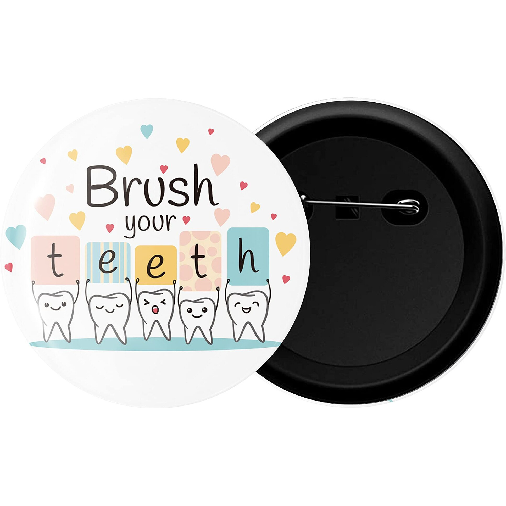 Dhcrafts Pin Badges Brush Your Teeth D2 Glossy Finish Design Pack Of 1 (58Mm)