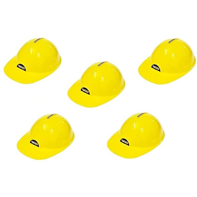 Amitasha Kids Hat - Soft Plastic Yellow Construction Hats - Perfect Construction Party Hats - Fancy Dress Safety Helmet - Ideal Construction Hats Accessory For Kids,Set Of 5
