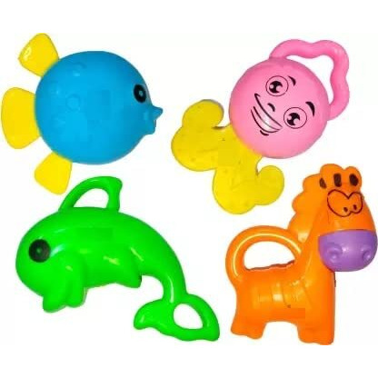 Babygo Rattle Set With Teathers For New Born Babies, Toy For Babies, Non-Toxic - Pack Of 8 (Multi Color)