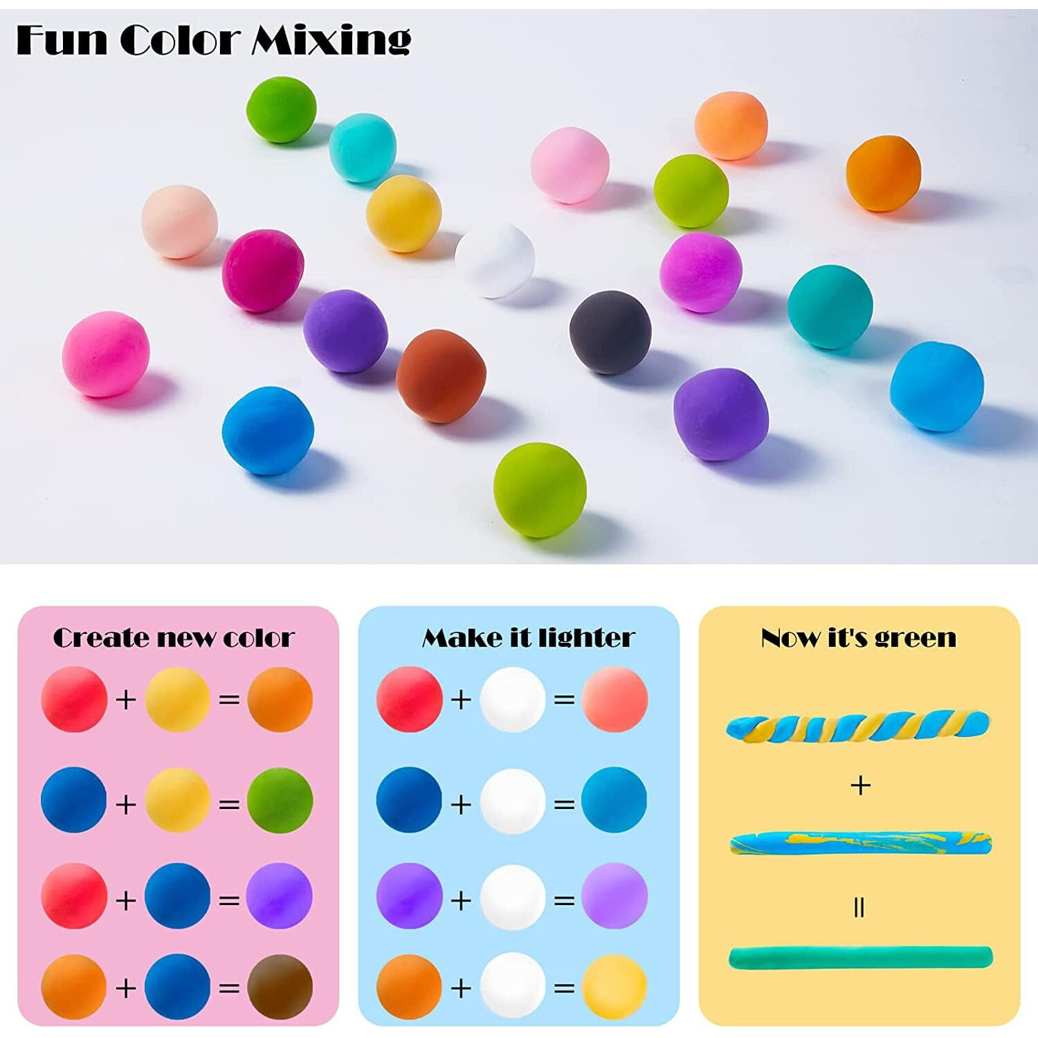 Vgrassp 24 Pcs Air Dry Clay Toy For Kids With 6 Sculpting Tools - Creative Art & Crafts Play Dough Birthday Return Gift For Boys And Girls - Color As Per Stock