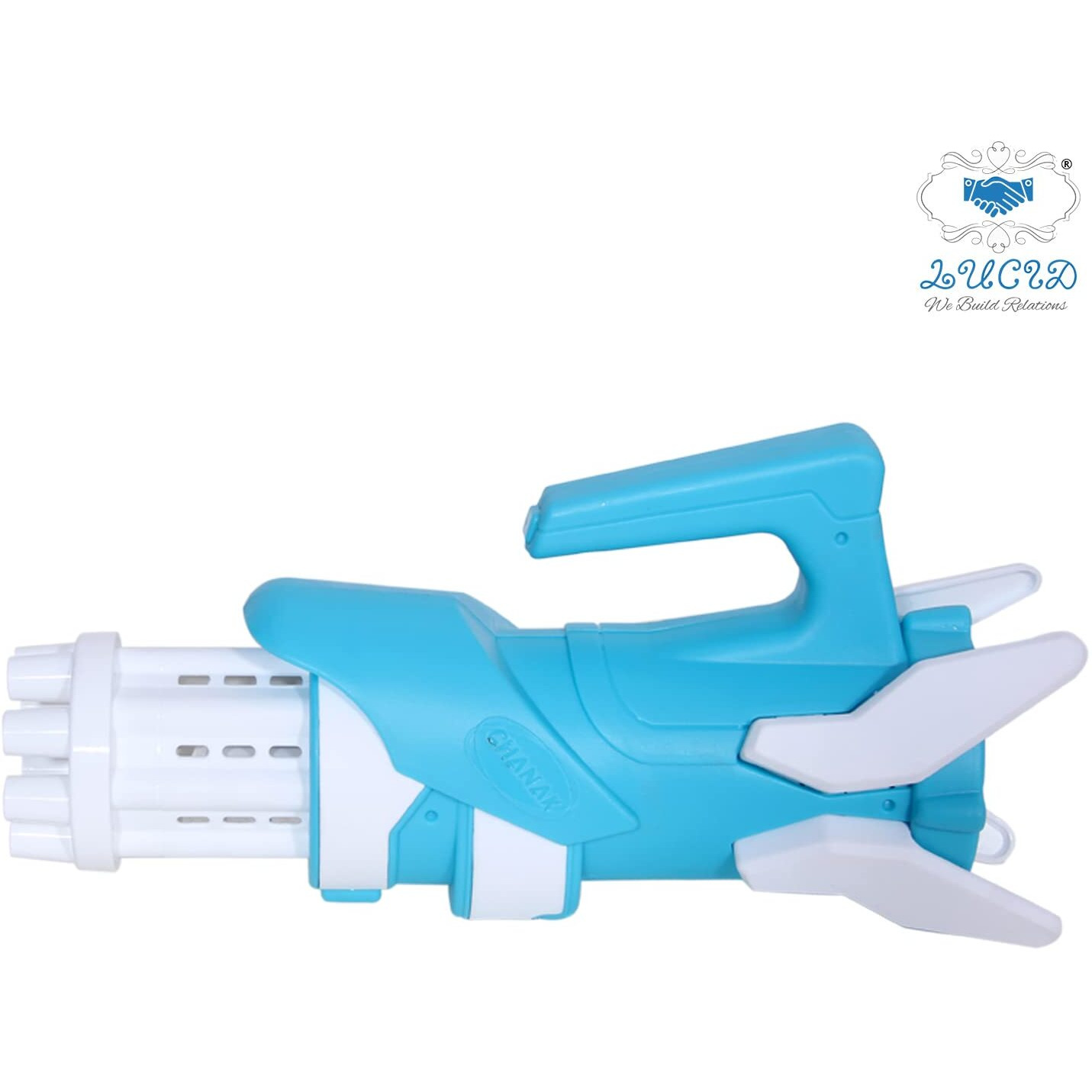 Lucid...We Build Relations 8-Hole, Rocket Launcher Electric Bubble Machine Gun For Toddlers Toys, New Gatling Bubble Machin Toddlers Toys Automatic Bubble Blower Machine Portable Pack Of-1