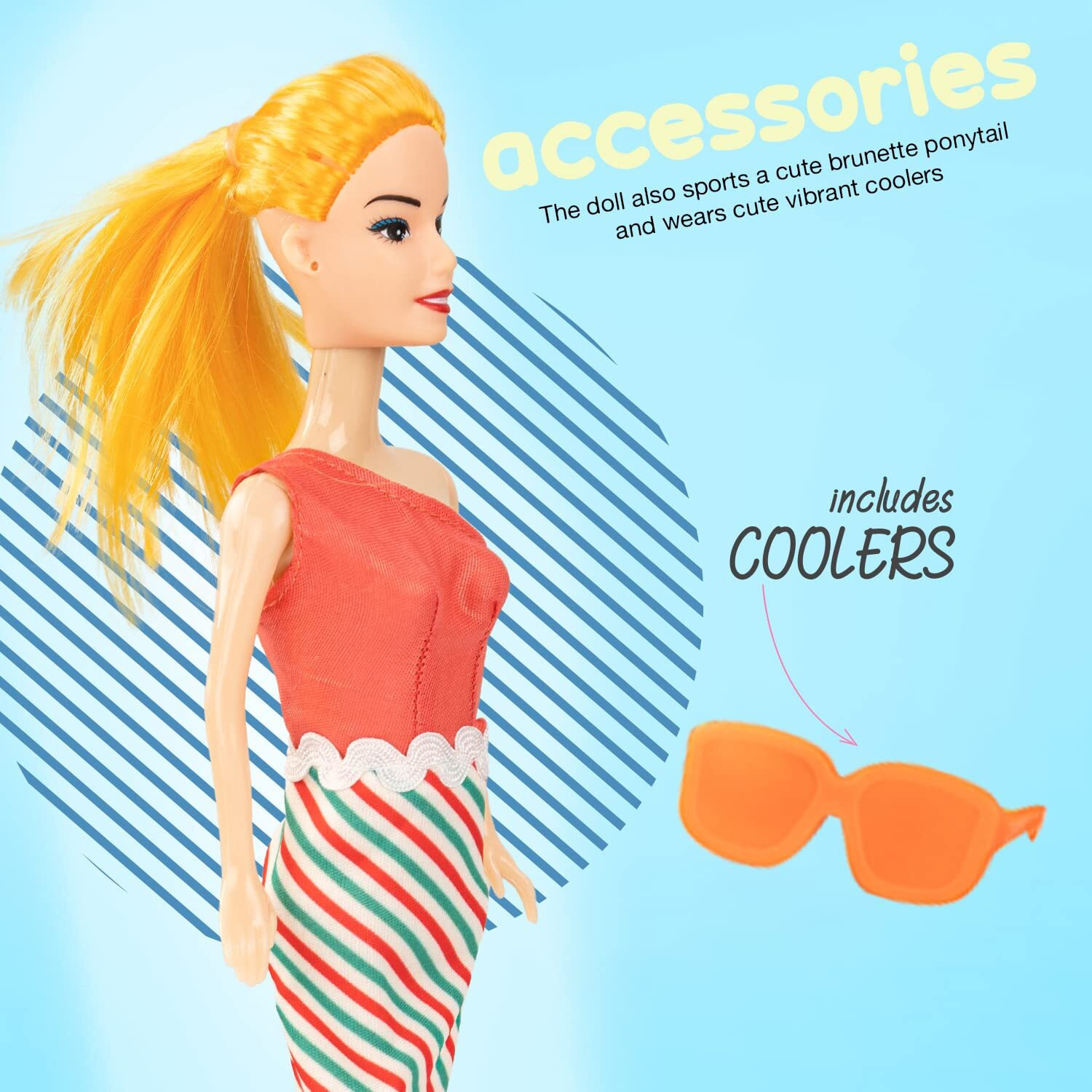 Baybee Little Princess Doll For Girls Dressup Toys Girls Doll Set Foldable Hands & Legs Girl Doll With Fashion Accessories Doll House Kids Playset A Great Gift For Girls 3+ Years (Yellow Hair)