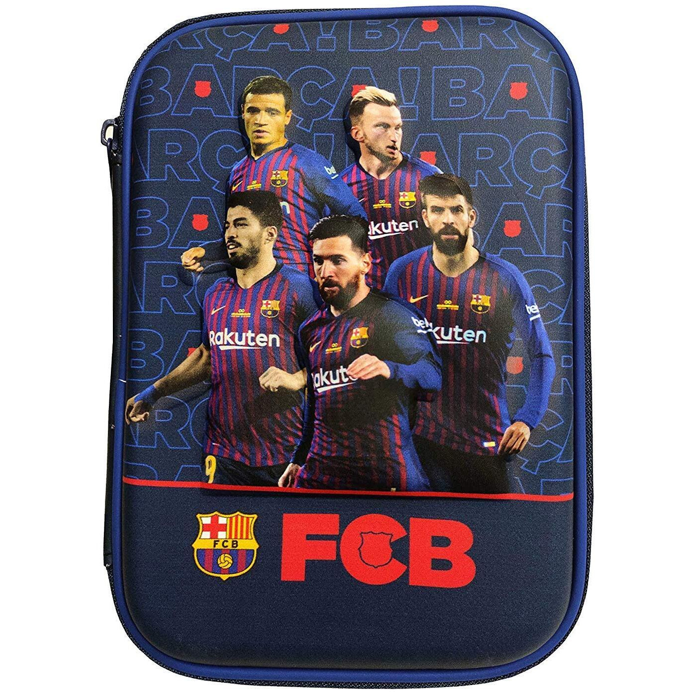 Parteet Pvc 7D Fcb Print Eva Pencil Case For Kids - Pencil Pouch, New Kids Designer Pencil Pouch For Kids - Pencil Pouch For Office (Pack Of 1),Blue