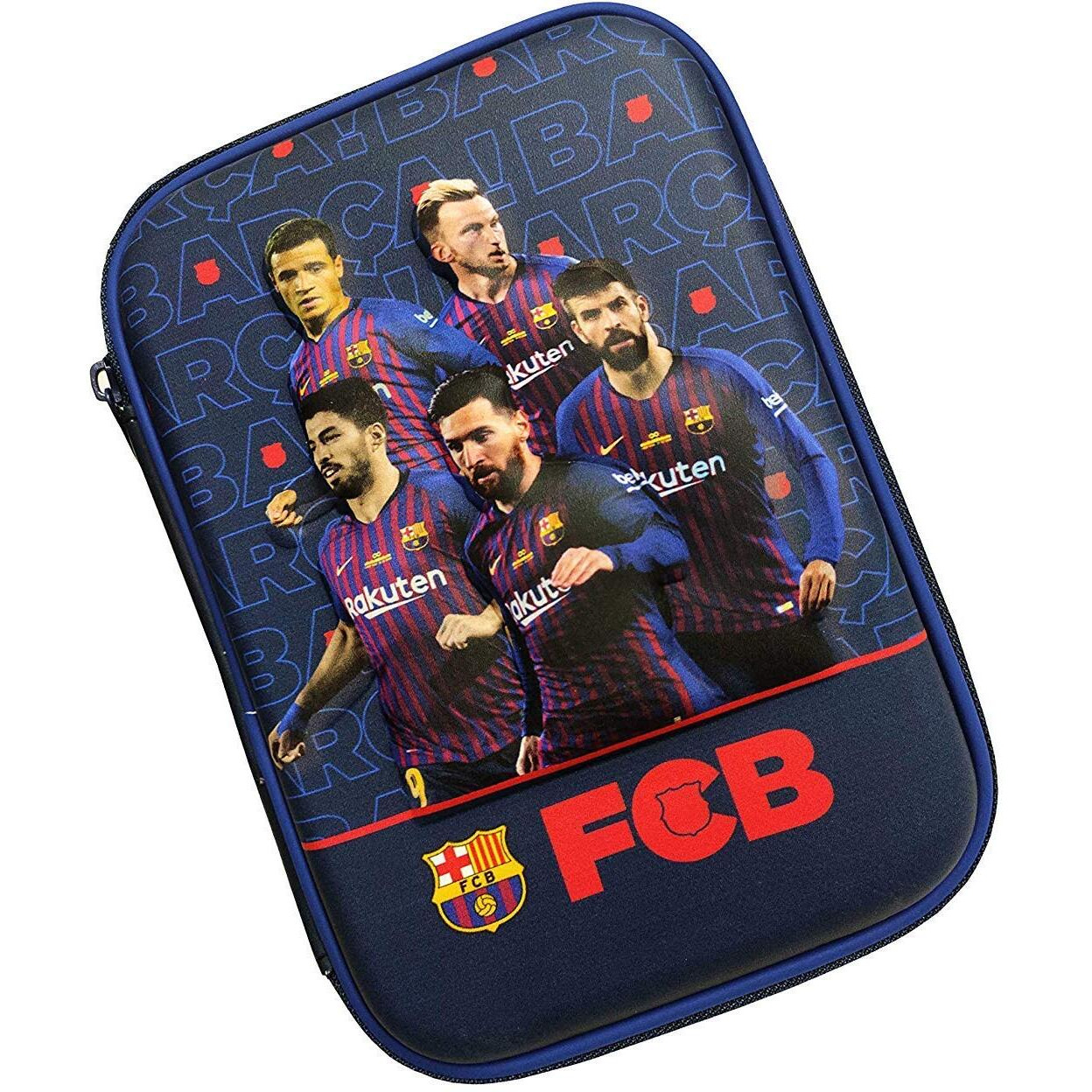 Parteet Pvc 7D Fcb Print Eva Pencil Case For Kids - Pencil Pouch, New Kids Designer Pencil Pouch For Kids - Pencil Pouch For Office (Pack Of 1),Blue