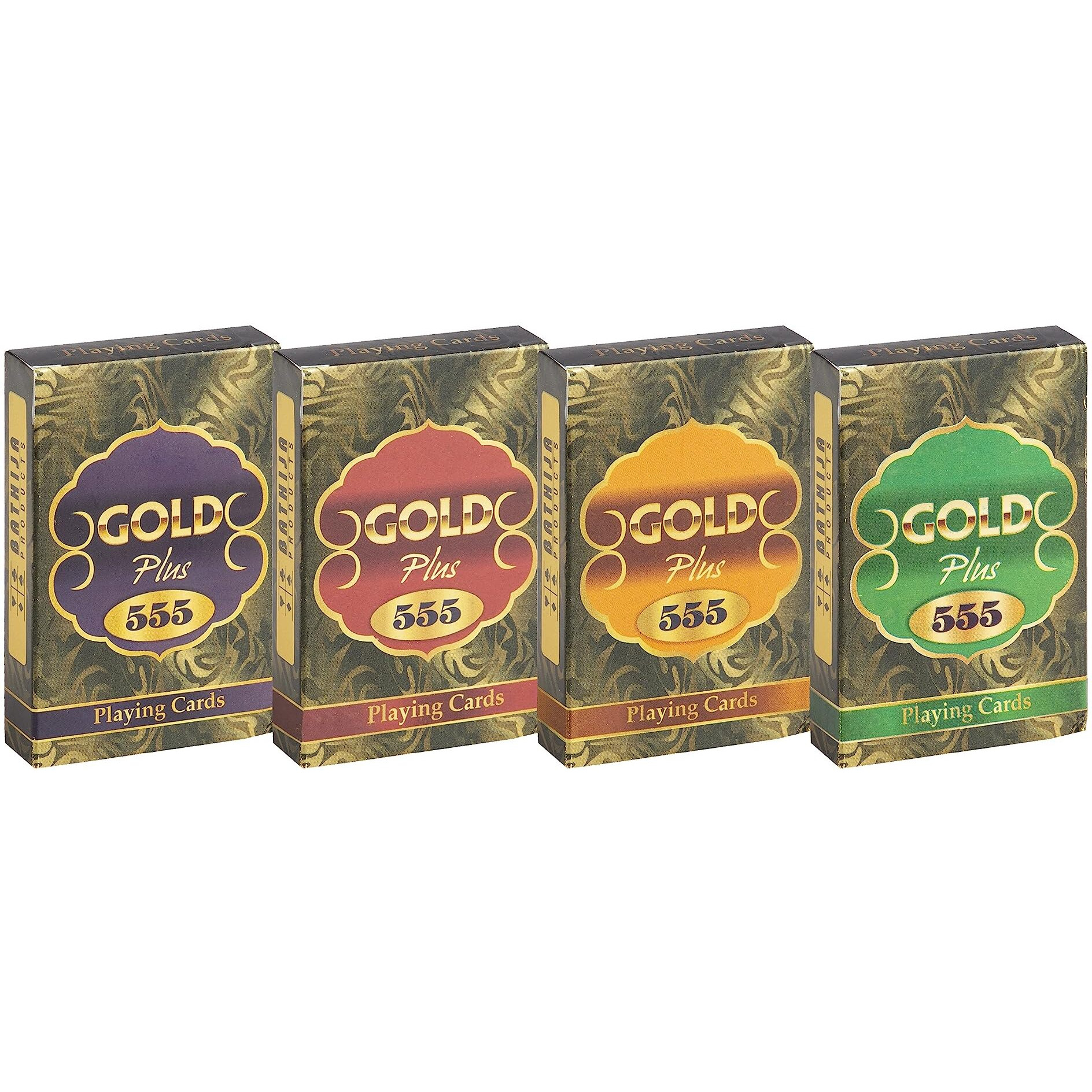 Gold Plus Paper Playing Cards (Set Of 4), Bridge Size, Multicolor Cards, Cards For All Ages Used For Card Games, Poker And Rummy