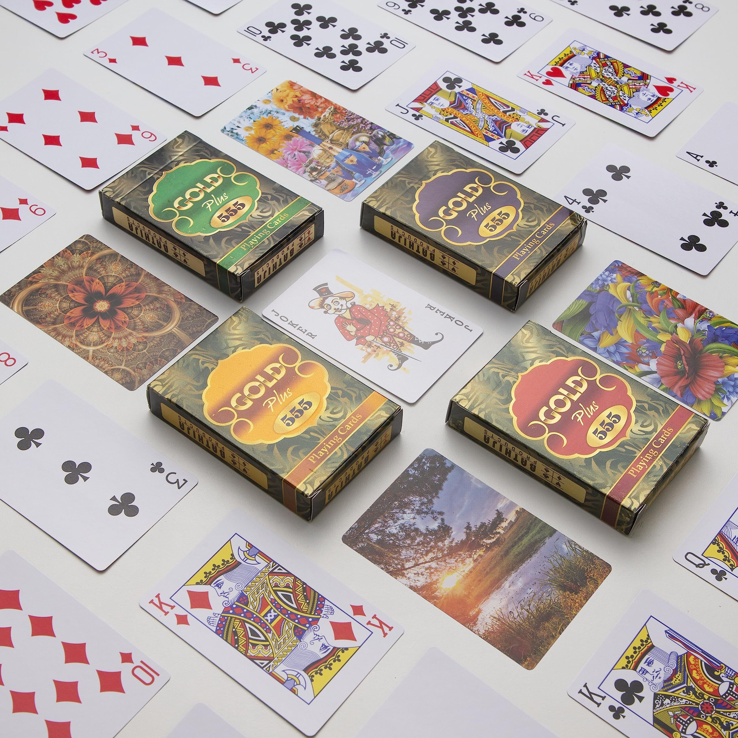 Gold Plus Paper Playing Cards (Set Of 4), Bridge Size, Multicolor Cards, Cards For All Ages Used For Card Games, Poker And Rummy