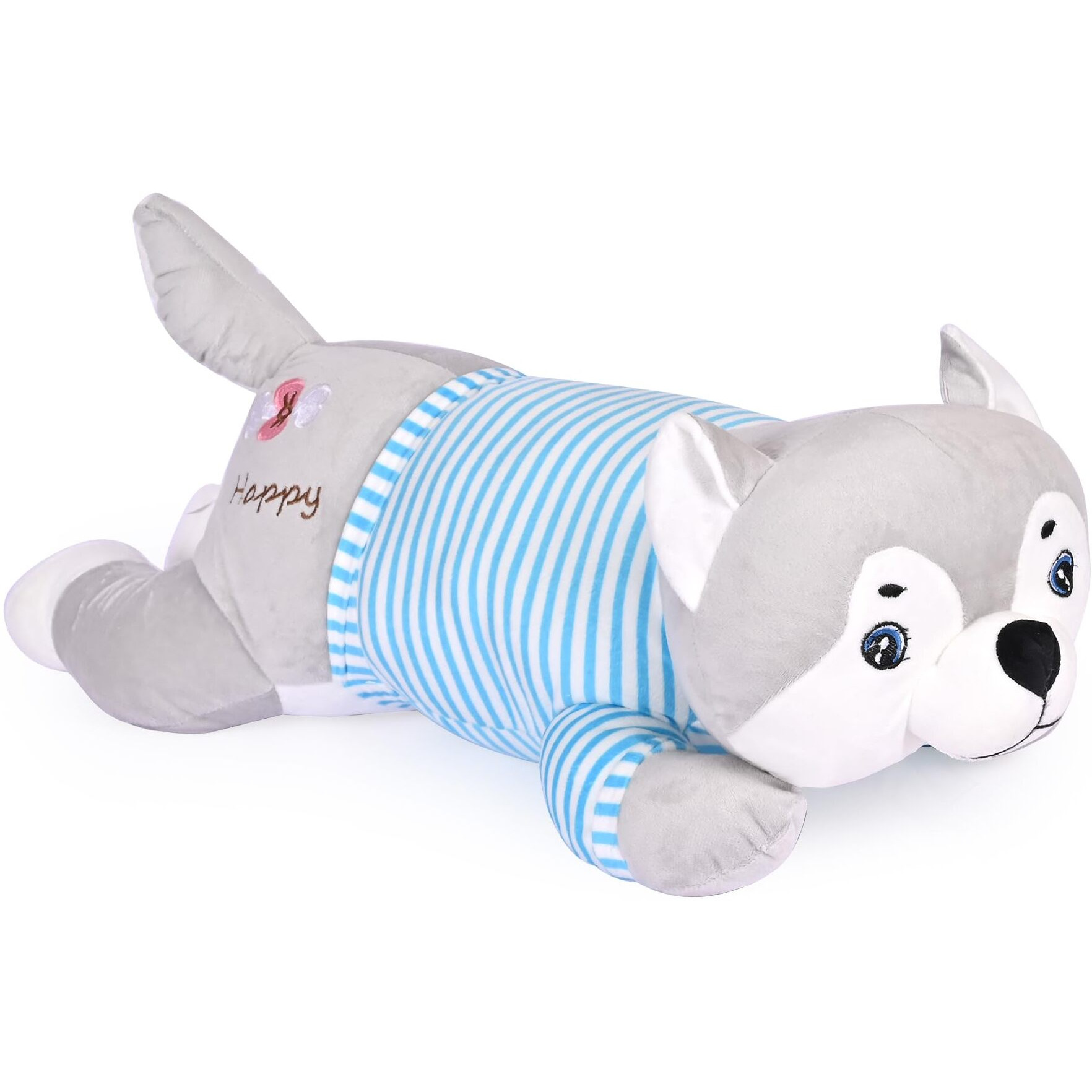 Besties Soft Toys | Ultra Soft Cute Sleeping Husky Dog Toys | Good Looking Husky Dog | Gift To Birthday, Party's | Kids For Boys, Girls (Size. 40Cm) (Grey)