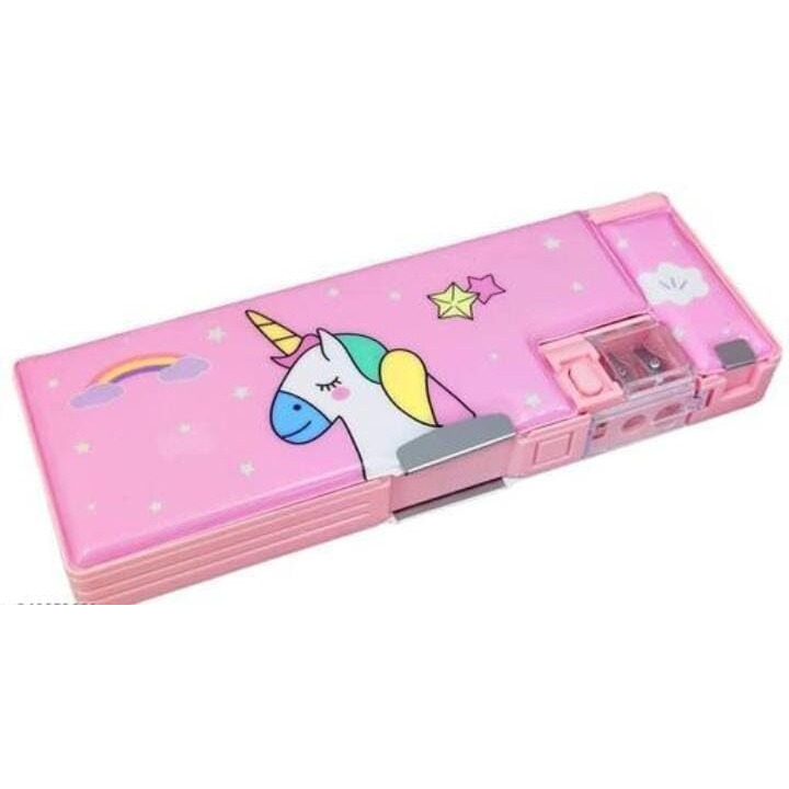 Temson Temson Multifunctional Magnetic Pencil Box For Kids, Pop Up Pencil Box Plastic (Set Of 1, Pink)(Kbx-7070)