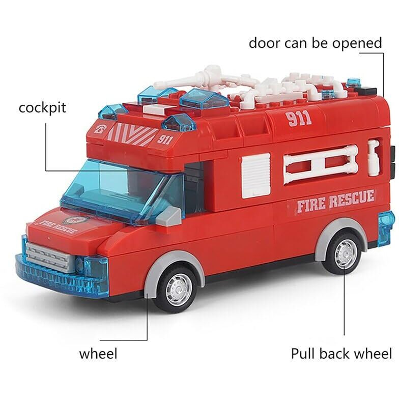 Magicwand Lego Compatible Toy Building Block Educational Fire Engine Construction Learning Blocks Set For Kids[70 Pcs][Multi-Colored]