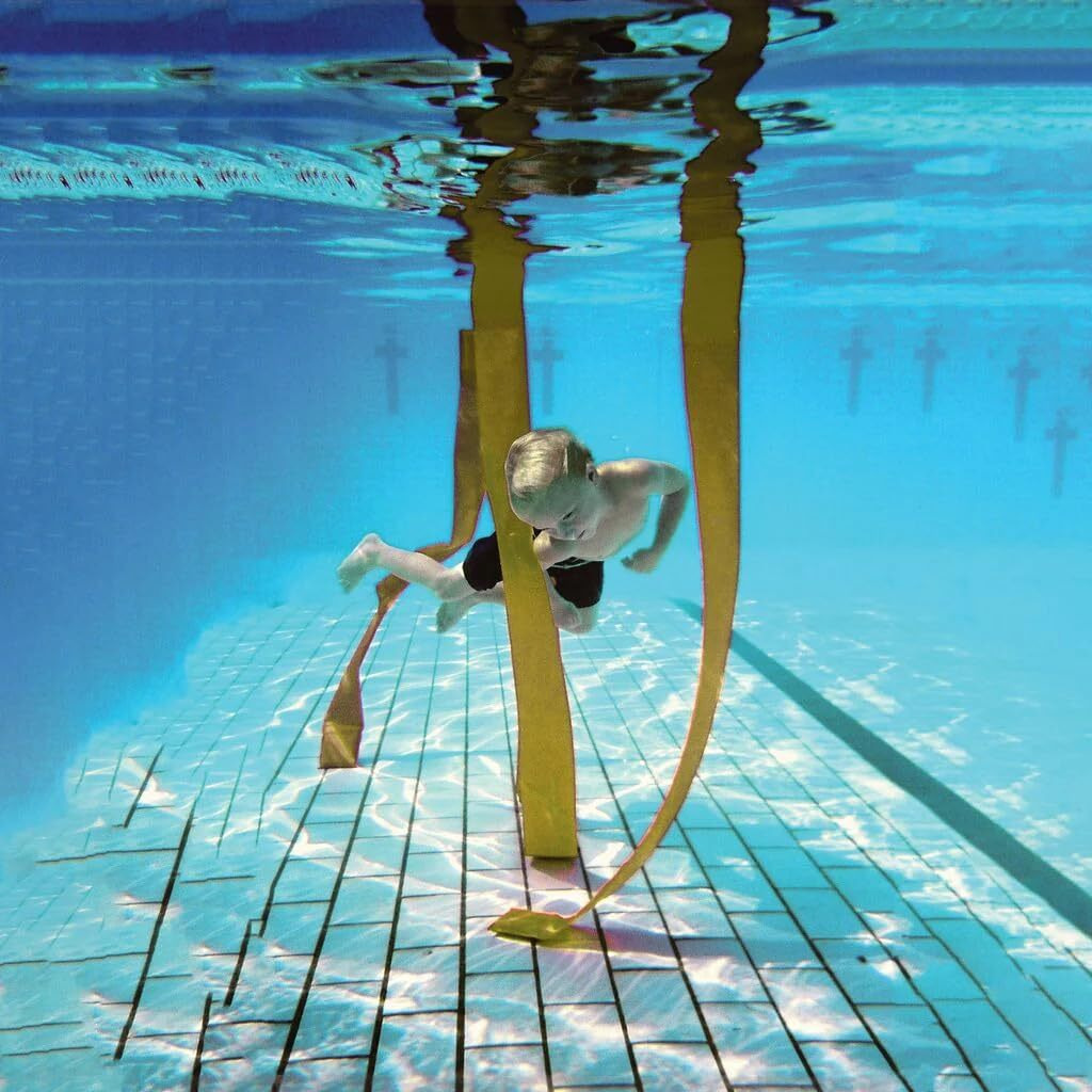 Fitfix Underwater Slalom Poles 150 Cm Laminated Yellow Strips With Ballast & Foam Seaweed Effect Set Of 8 Ps Versatile Durable Easy Setup For Exciting Aquatic Workouts Training Recreational Play