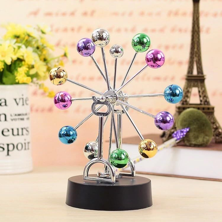 Teesta Kinetic Heart Orbital Desktop Motion Electronic Desk Toy Perpetual Ornament Rotating Scientific Toy Tool For Home Bedroom, Office, Business Hub, Science Fair (1-Pcs)