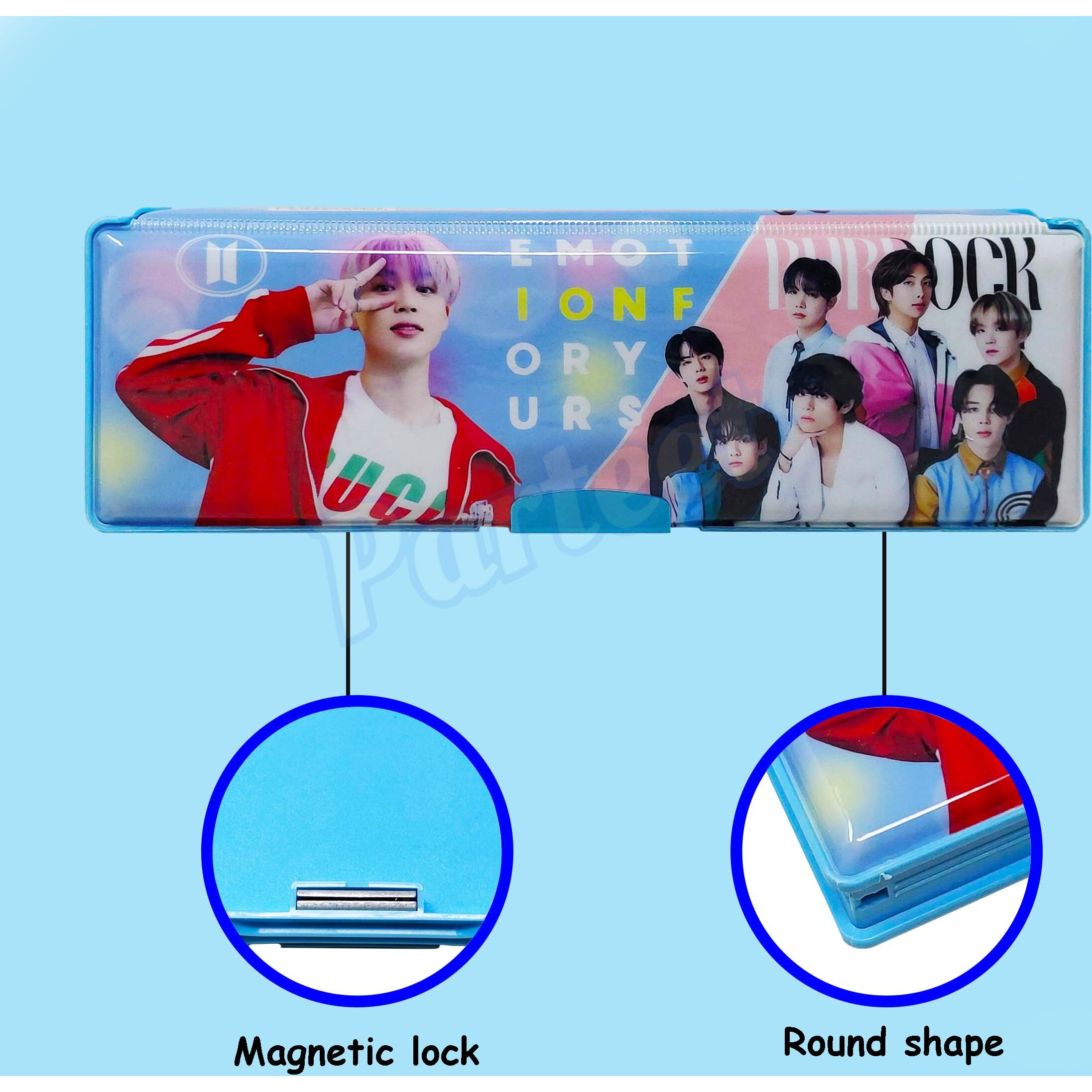 Parteet Magnetic Closer Deal Side Pencil Box For Kids, Bts Army Theme Pencil Box For Boys, Pencil Case For Kids  Stationary Organizer Pencil Box(Assorted)