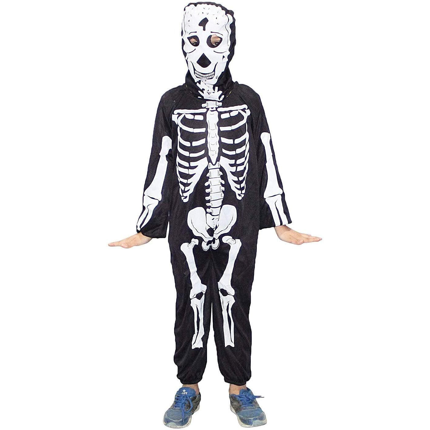 Kaku Fancy Dresses Polyester Skeleton Costume,California Cosplay Halloween Costume - Black, 7-8 Years, For Boys & Girls