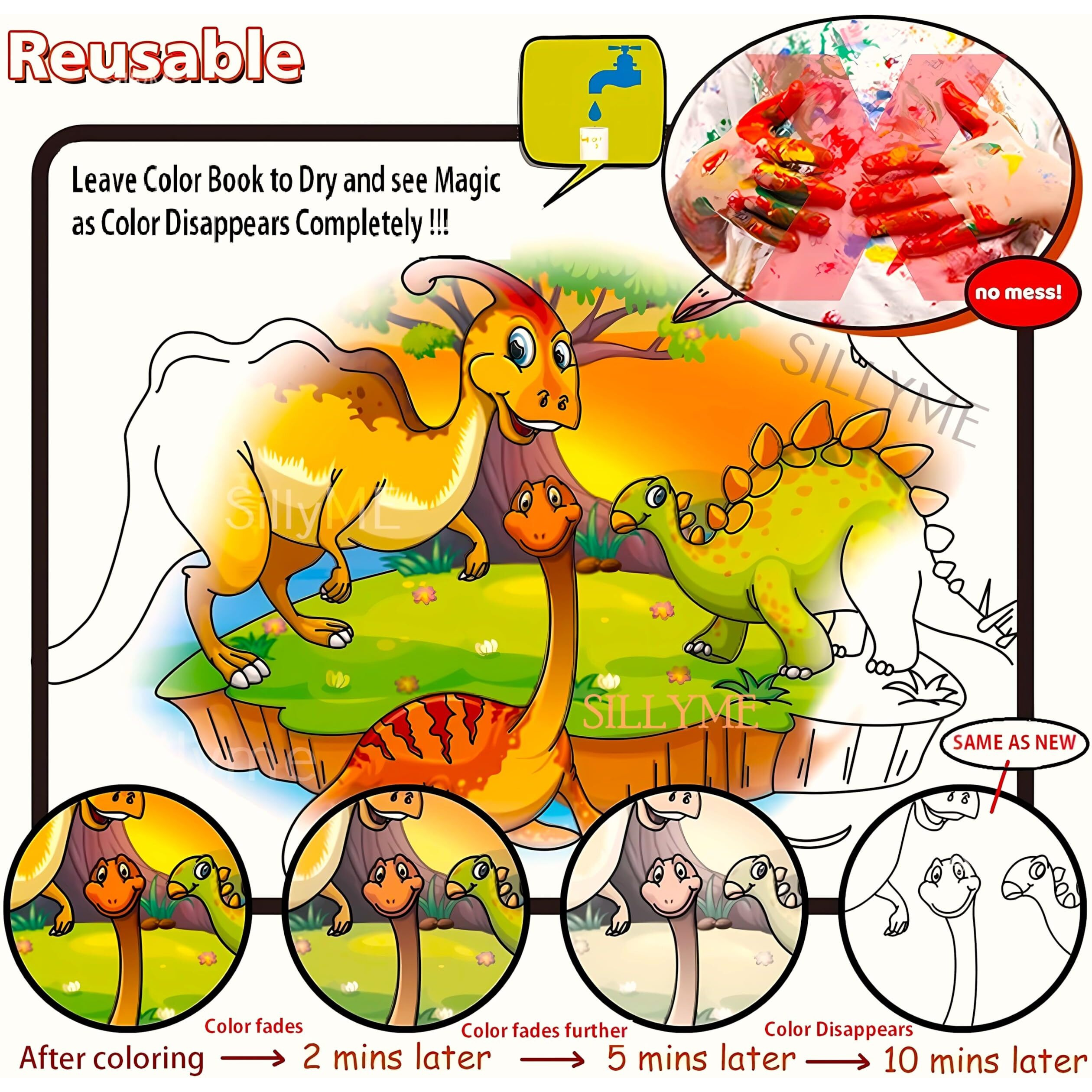 Sillyme Birthday Return Gifts For Kids Party - 3Pcs Magic Water Book For Kids - Water Painting Book - Coloring Drawing Painting Books Kit - Educational Toys - Quick Dry Doodle