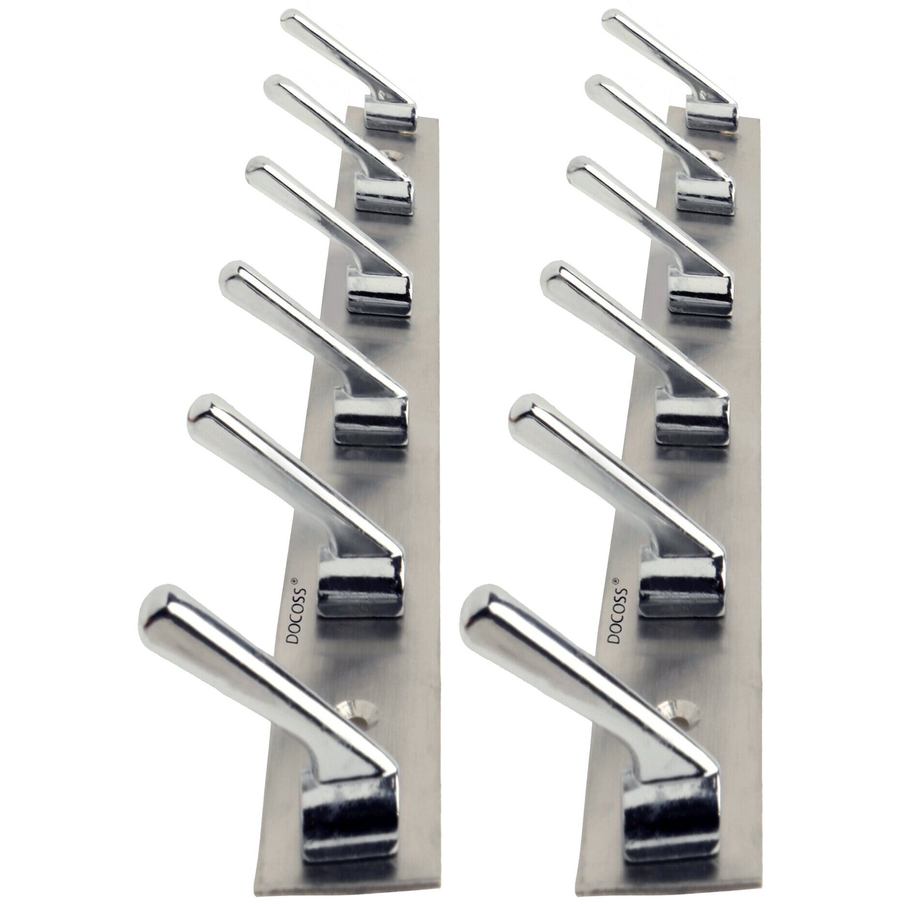 Docoss Stainless Steel Wall Hooks For Hanging Cloth And Towel Hangers For Wall Hook,Door Hangers,Hook Rail Pack Of 2, Silver