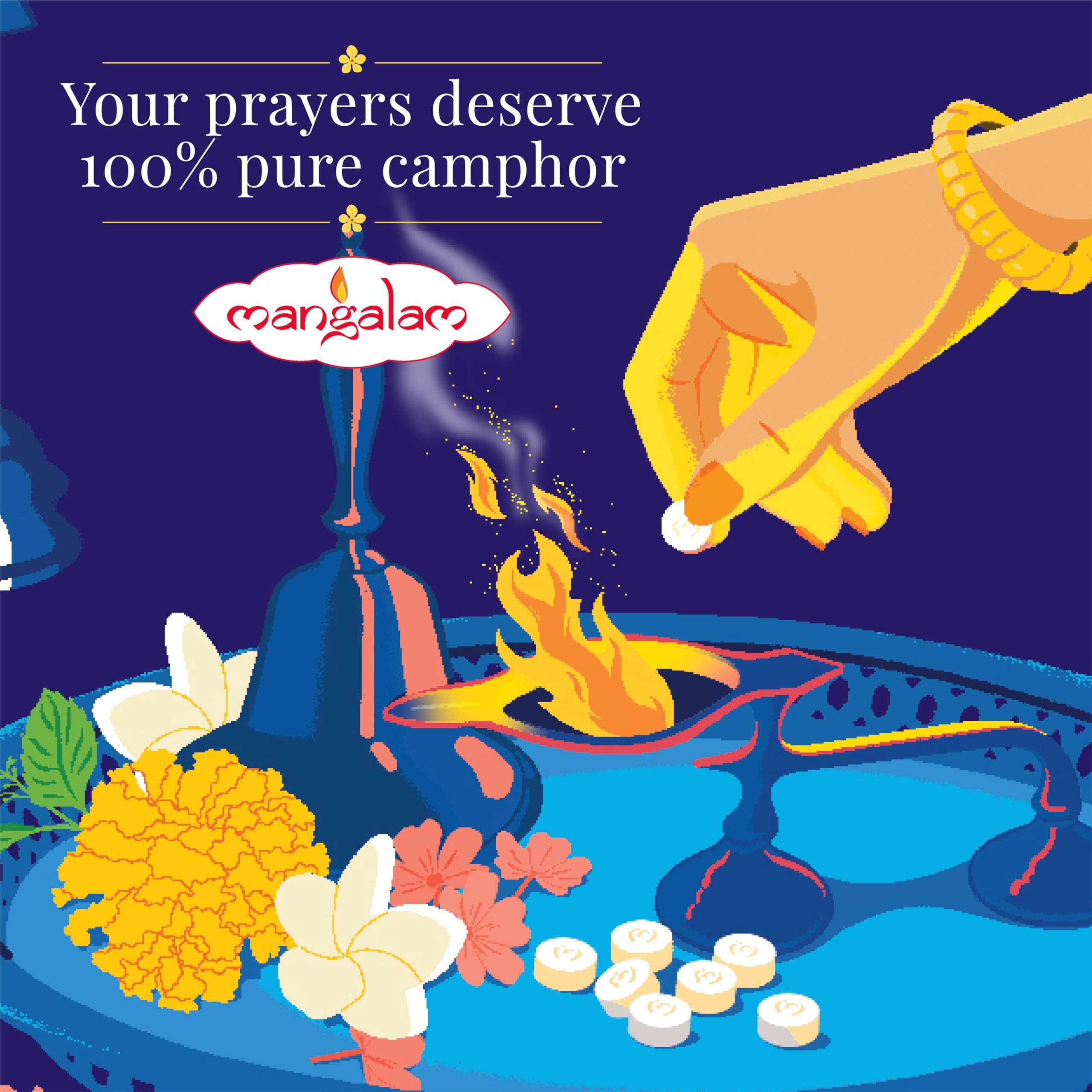 Mangalam Camphor Tablet 250G Jar - Pack Of 2 | 100% Pure | For Puja, Festivals & Other Religious Ritual | No Dangerous Chemicals | Leaves No Residue Or Ash