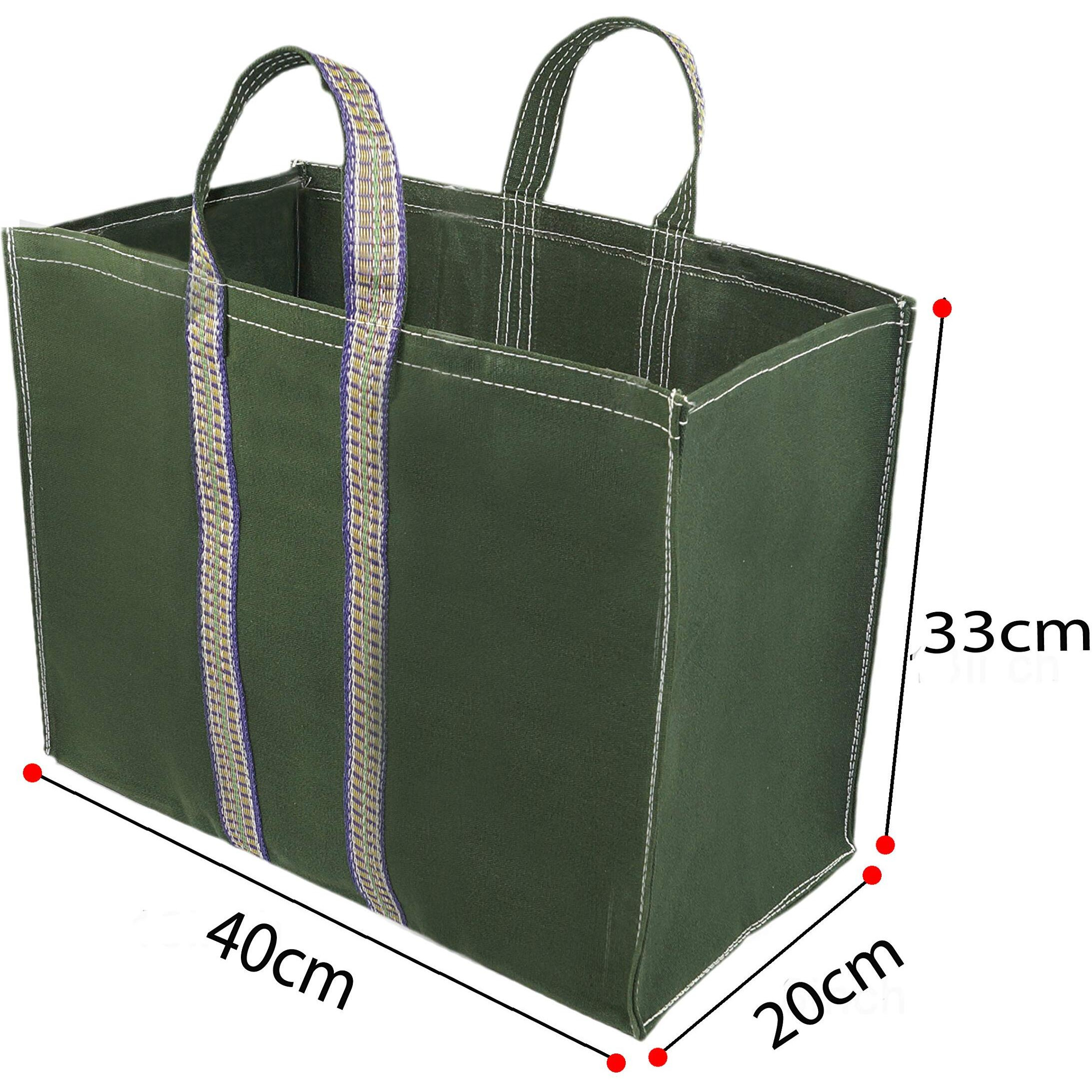 Storite Pack Of 2 Grocery Canvas Bag Super Strong Heavy Duty Milk Bag/Shopping Bags For Vegetable Grocery Bags With Reinforced Handles & Thick Bottom For Strength (Green,40X20X33-Cm)
