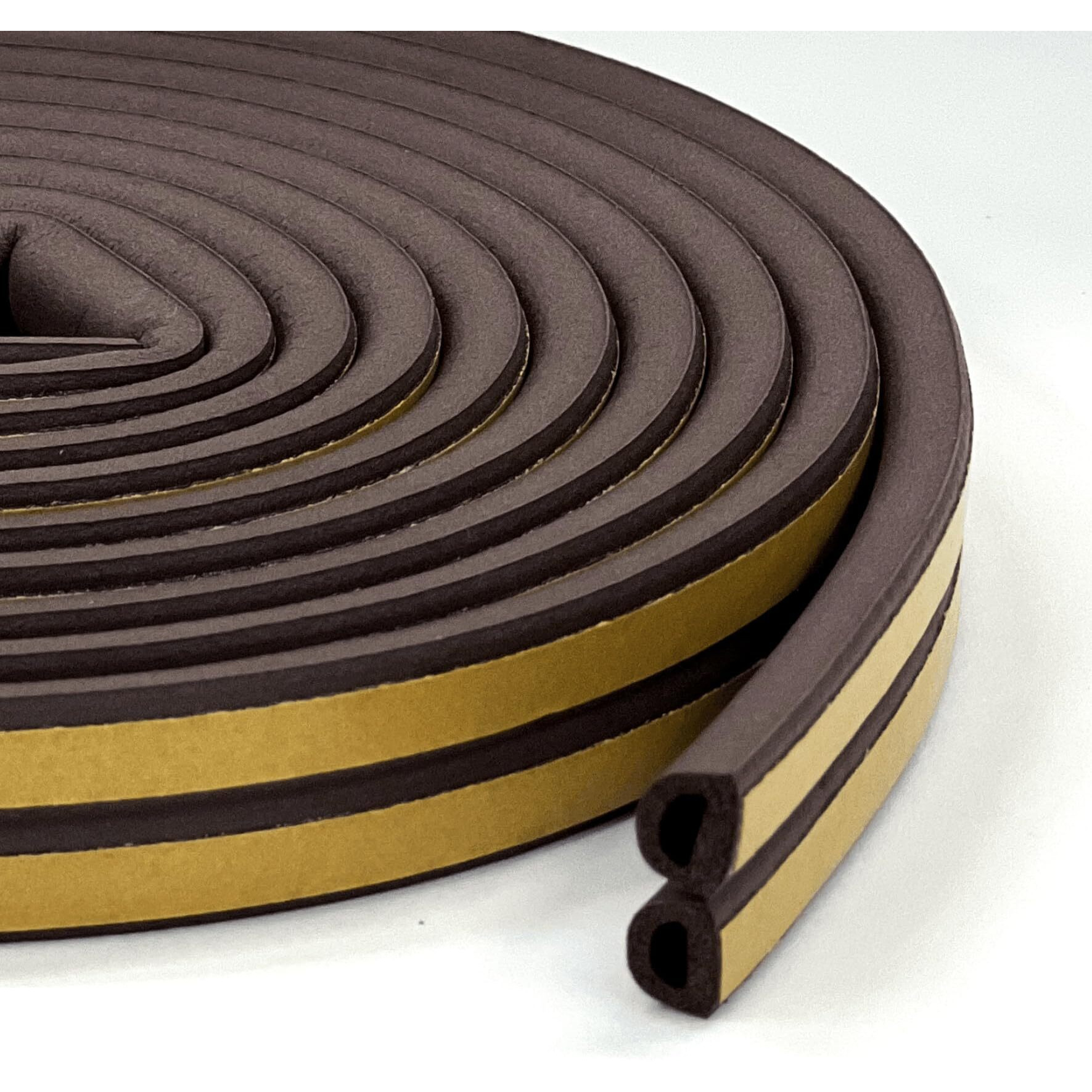 Mmt Acoustix 1Pc Vacuum Tech Door/Window Seal Tape For Perimeter, Diy 3M Self Adhesive, Soundproof & Weatherproof Strip, Epdm D Shape, 18Feet, Brown