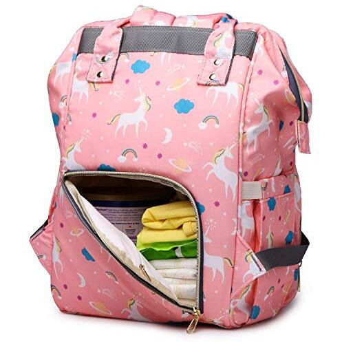 House Of Quirk Baby Diaper Bag Maternity Backpack (Pink Unicorn)