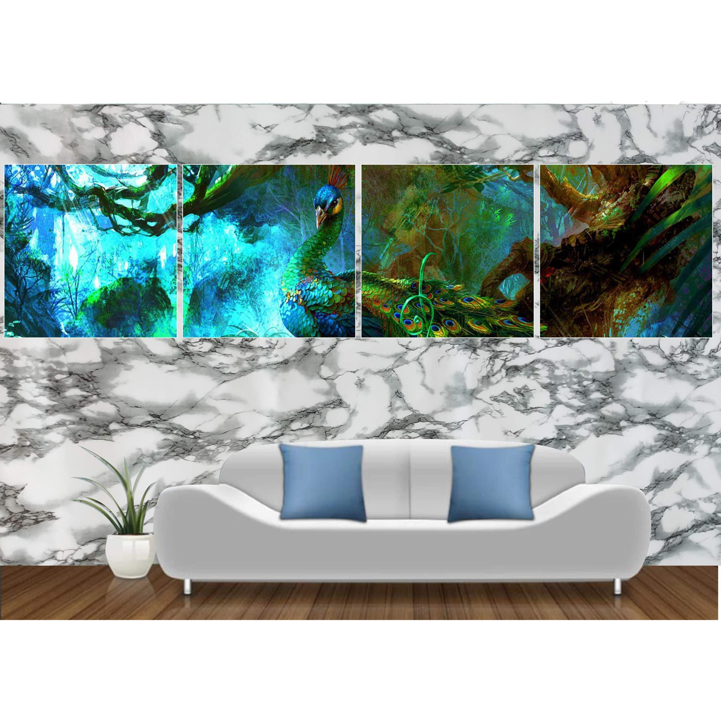 Elton Diy White Gloss Marble Wallpaper, 24 X 72 Inch