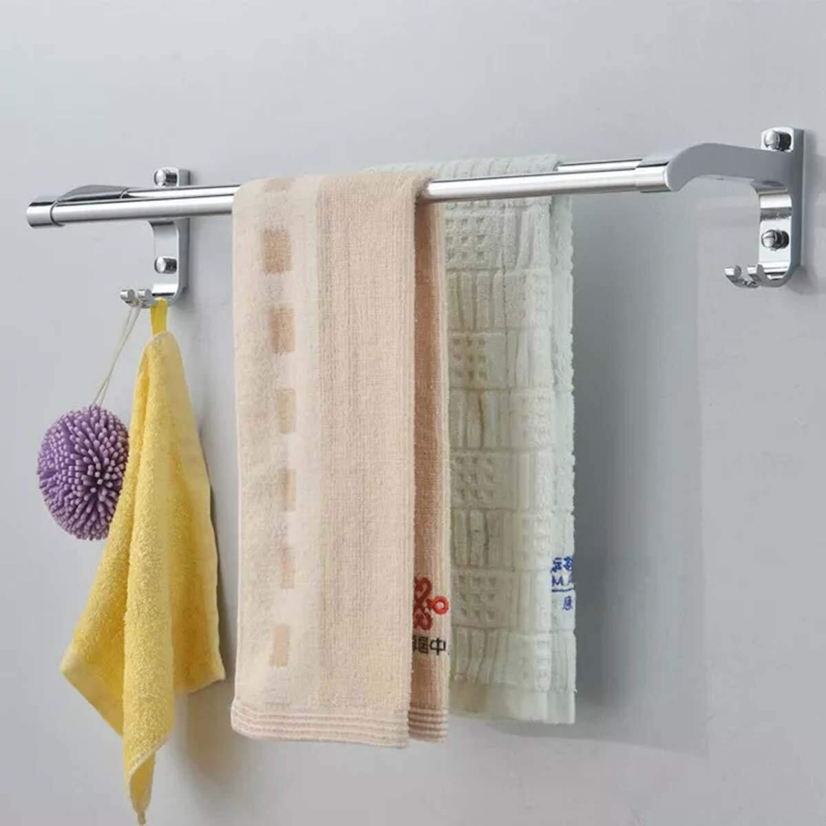 Istar Towel Rod Double Rod Silver Towel Holder 24 Inch Longer 2 Bar Towel Rod (Stainless Steel) (1)